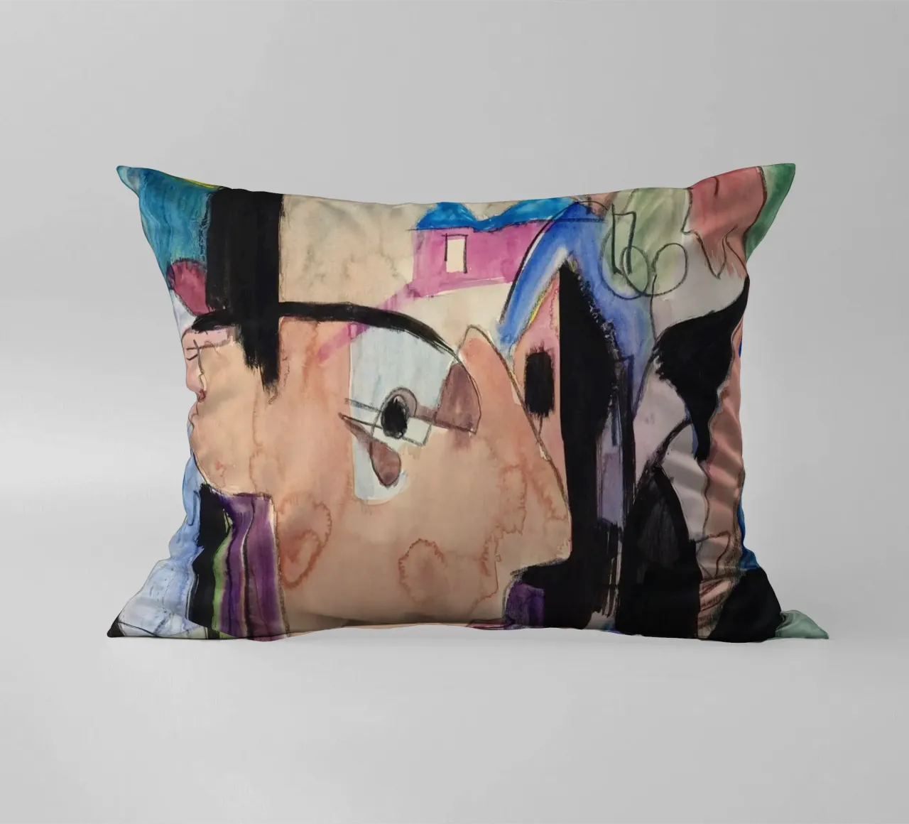 Kirchner Expressionist Figures Group Art Print decorative cushion by NorwesClub