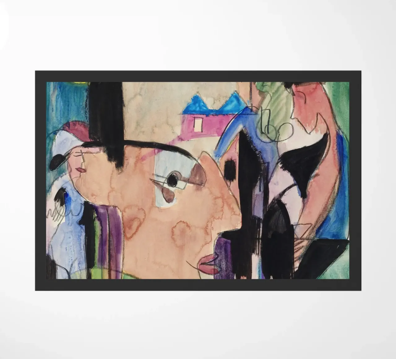 Kirchner Expressionist Figures Group Art Print doormat by NorwesClub
