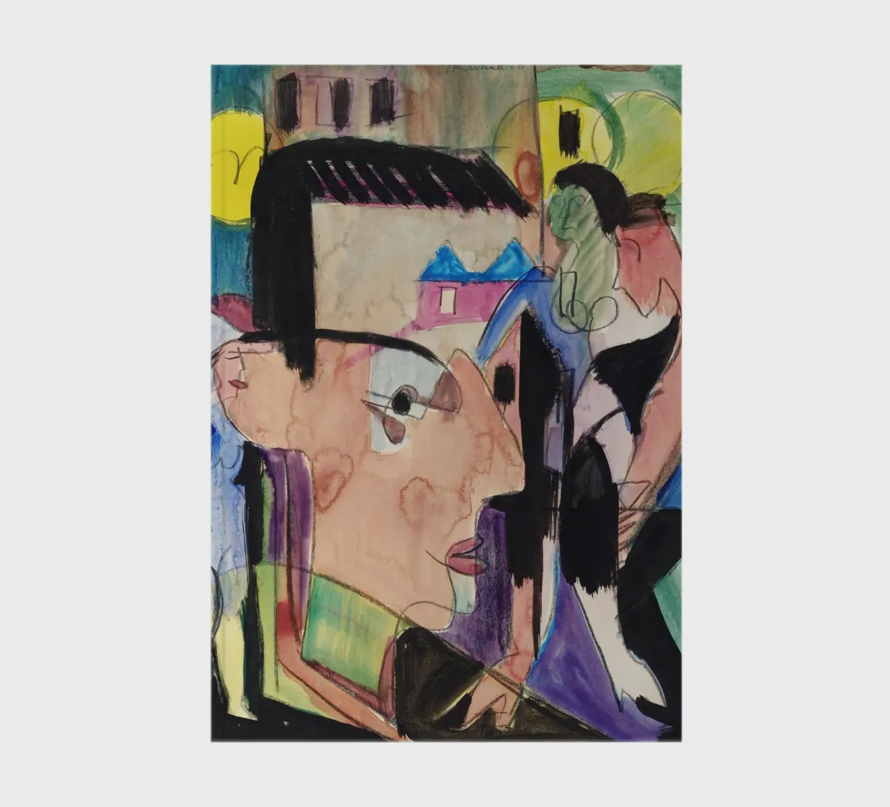Kirchner Expressionist Figures Group Art Print notebook by NorwesClub