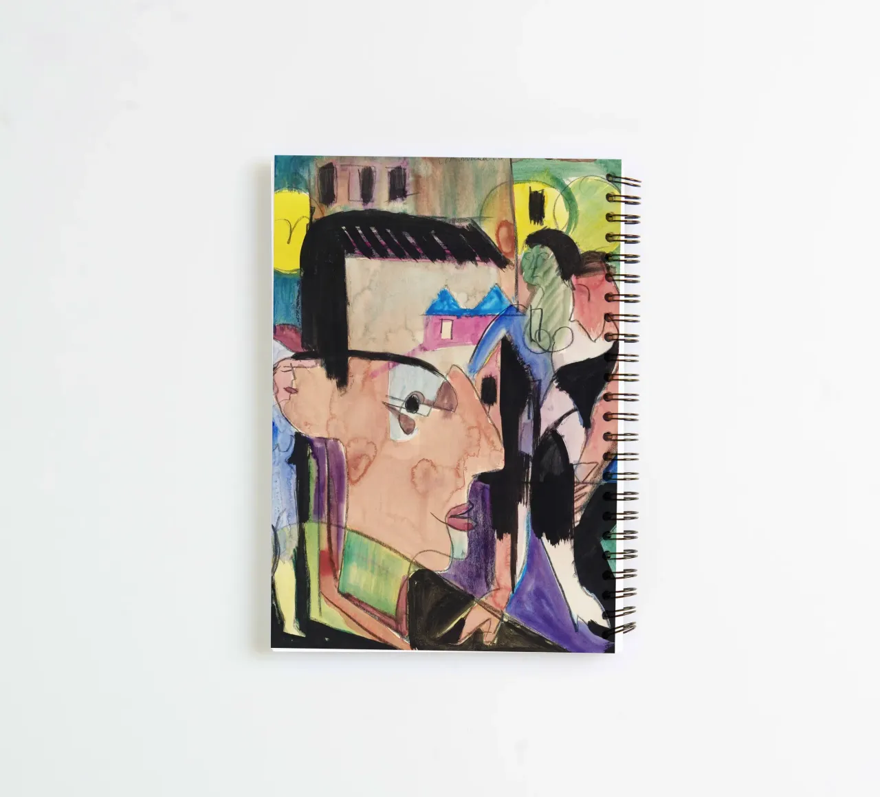 Kirchner Expressionist Figures Group Art Print spiral notebook by NorwesClub