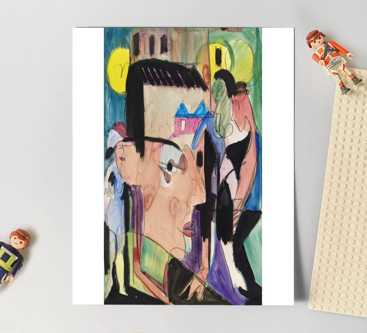 Kirchner Expressionist Figures Group Art Print sticker sheet by NorwesClub
