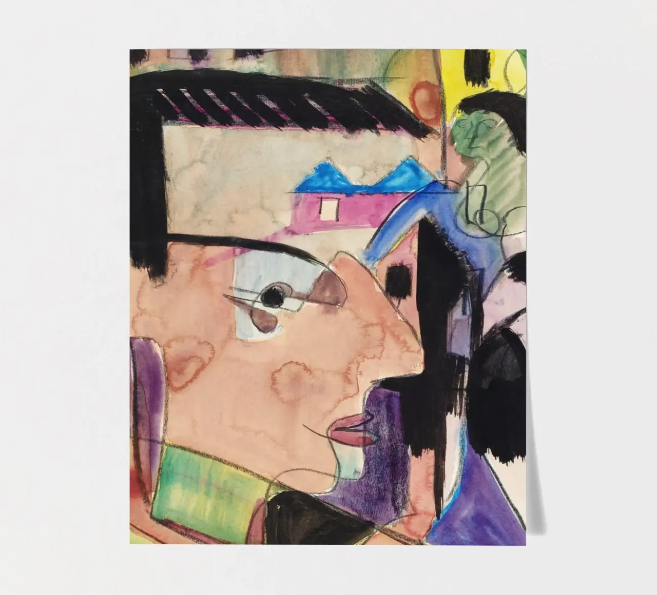 Kirchner Expressionist Figures Group Art Print sticker sheet by NorwesClub