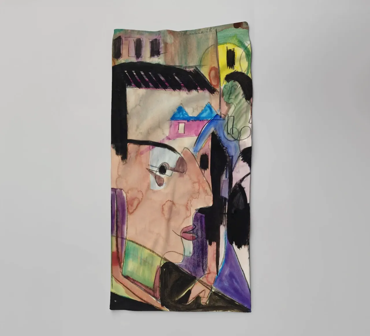 Kirchner Expressionist Figures Group Art Print towel by NorwesClub