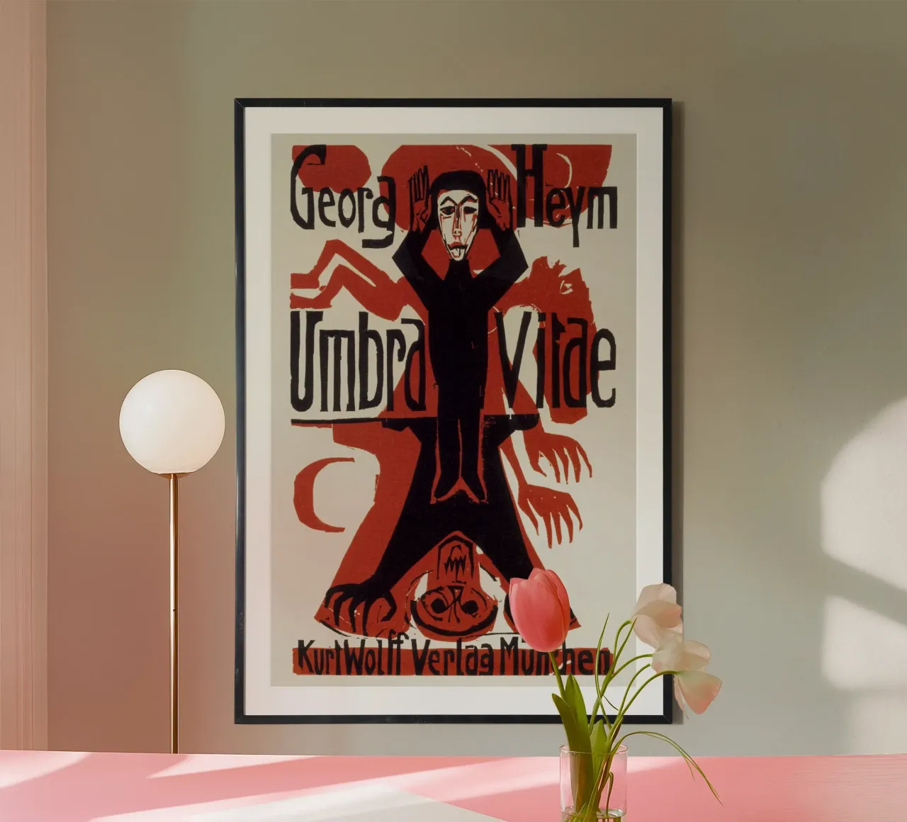 Kirchner Umbra Vitae Xilografia espressionista tedesca poster con telaio in plastica da NorwesClub
