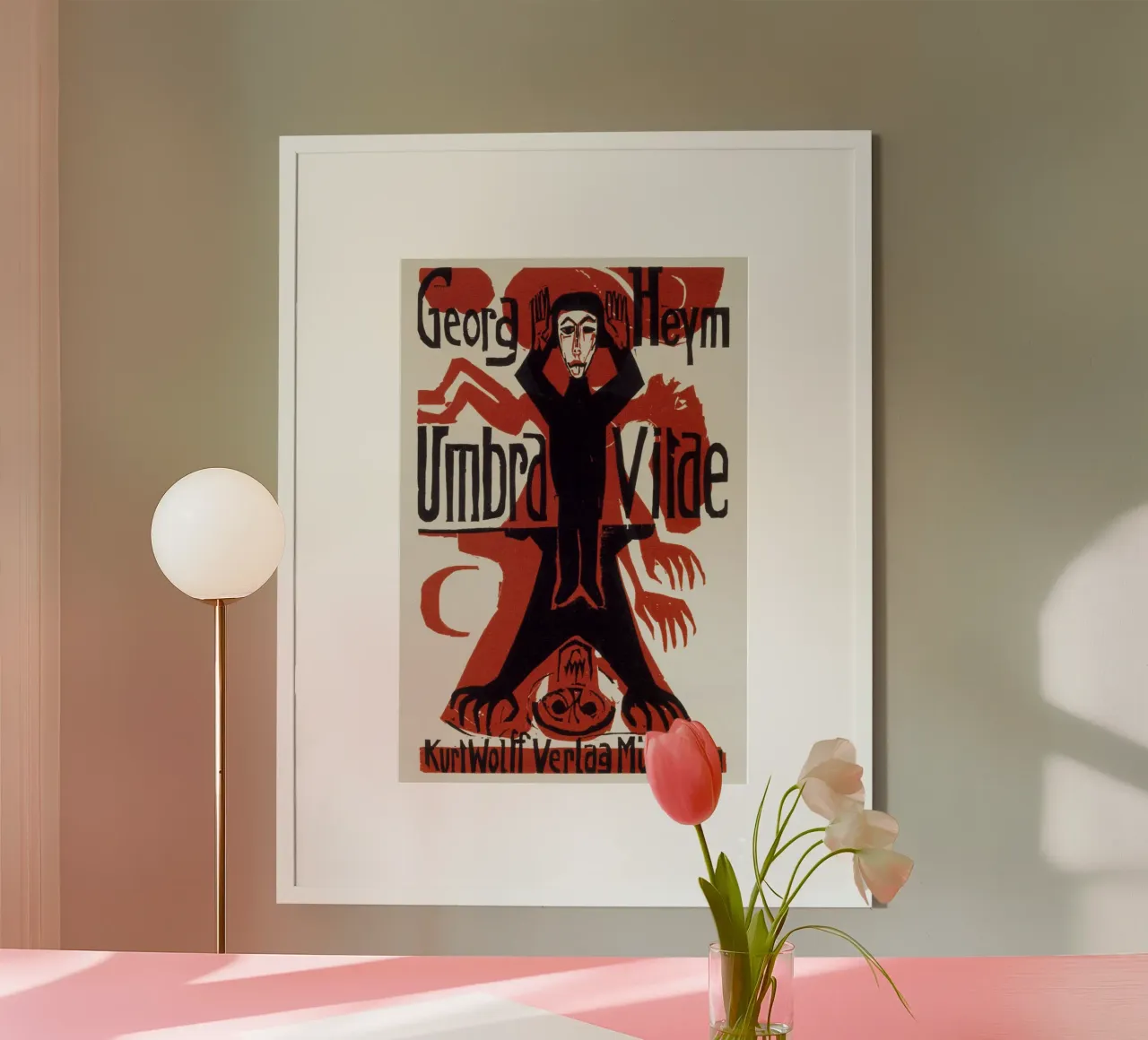 Kirchner Umbra Vitae Xilografia espressionista tedesca poster con telaio in plastica da NorwesClub