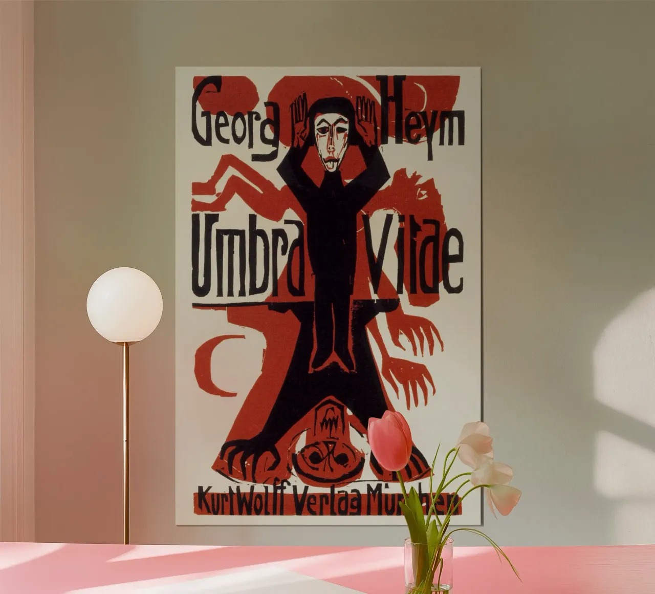 Kirchner Umbra Vitae Xilografia espressionista tedesca poster con telaio in plastica da NorwesClub