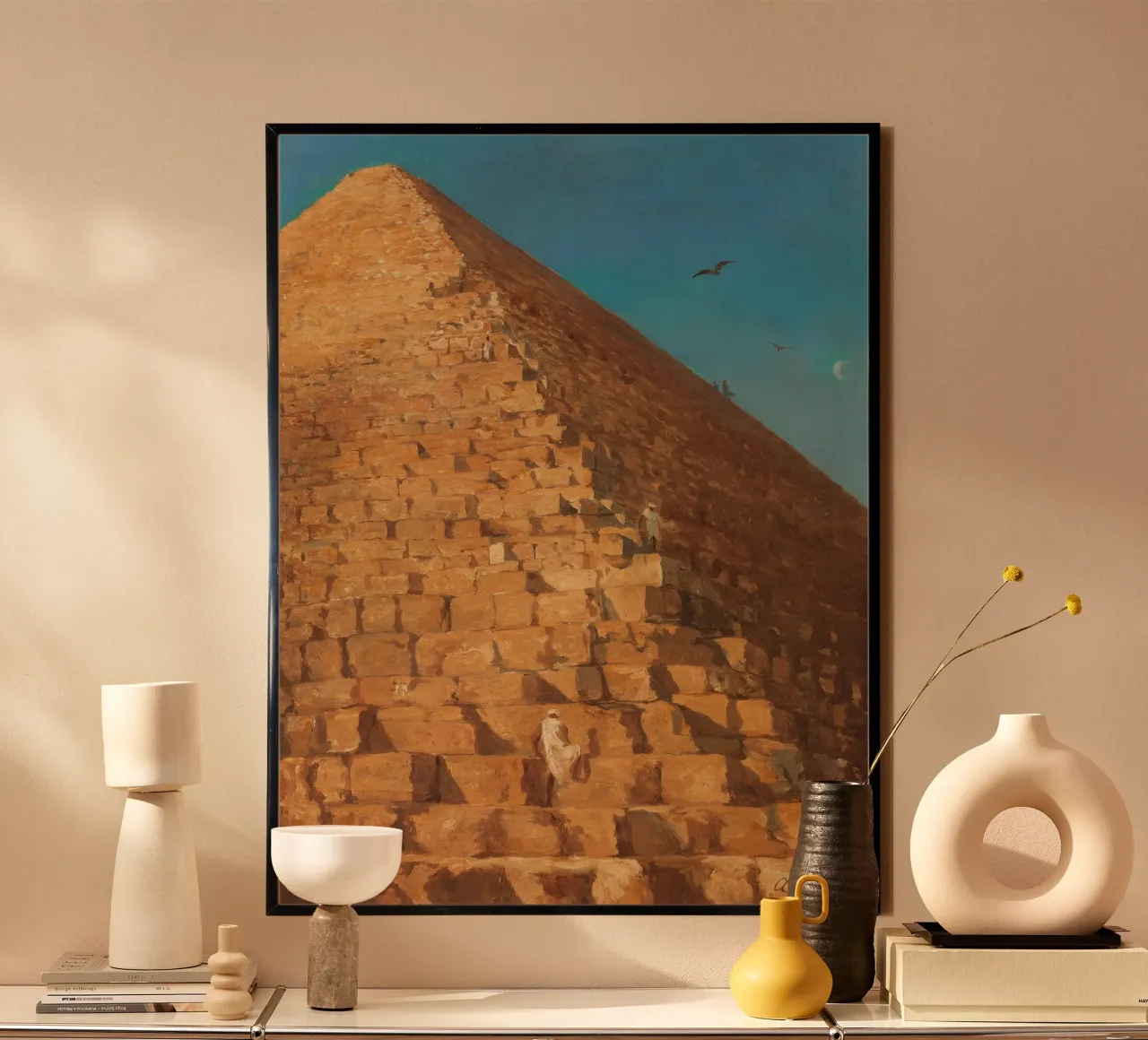 Große Pyramide Gizeh Ägypten Historischer Kunstdruck Poster von NorwesClub