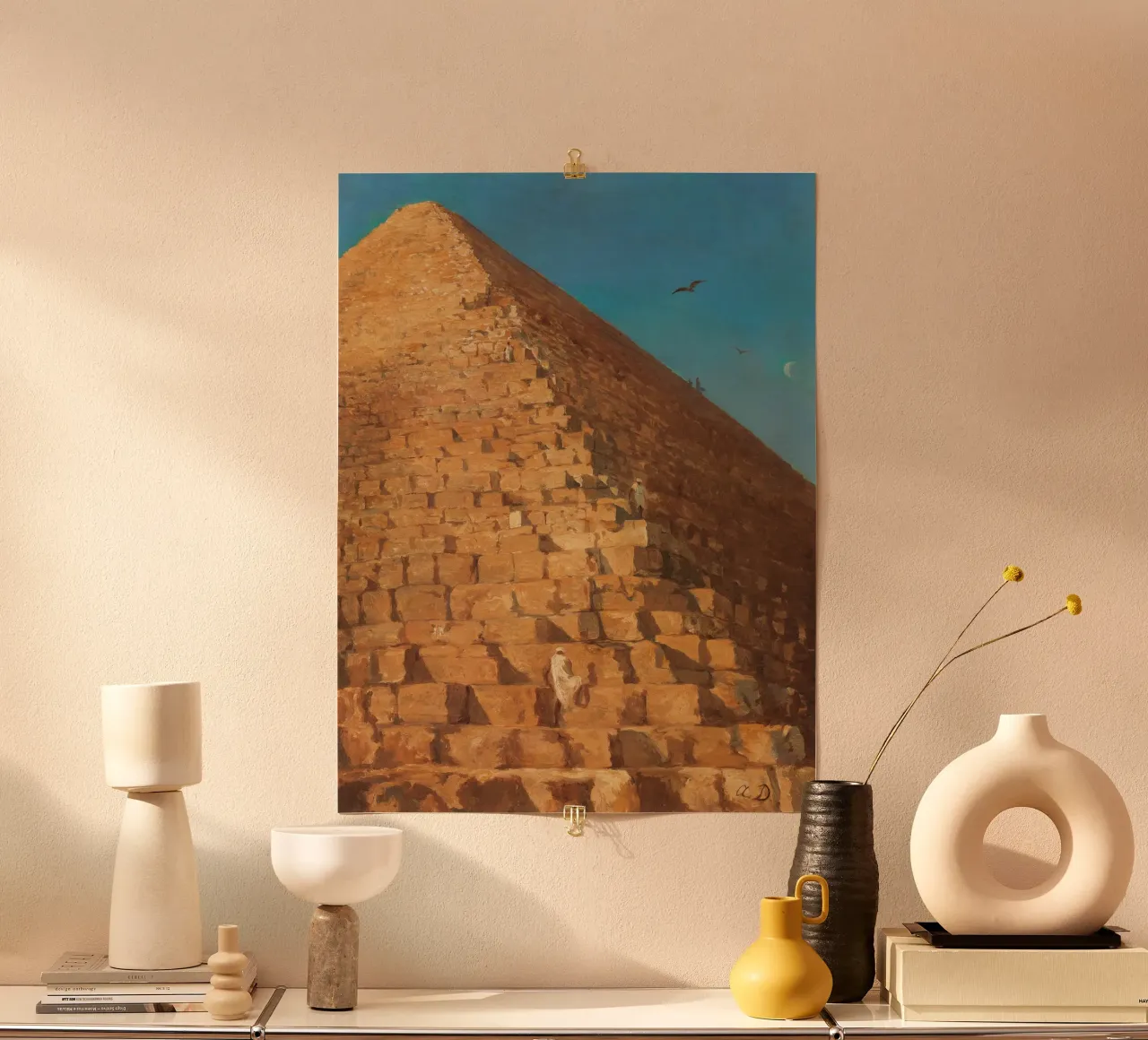 Große Pyramide Gizeh Ägypten Historischer Kunstdruck Poster von NorwesClub