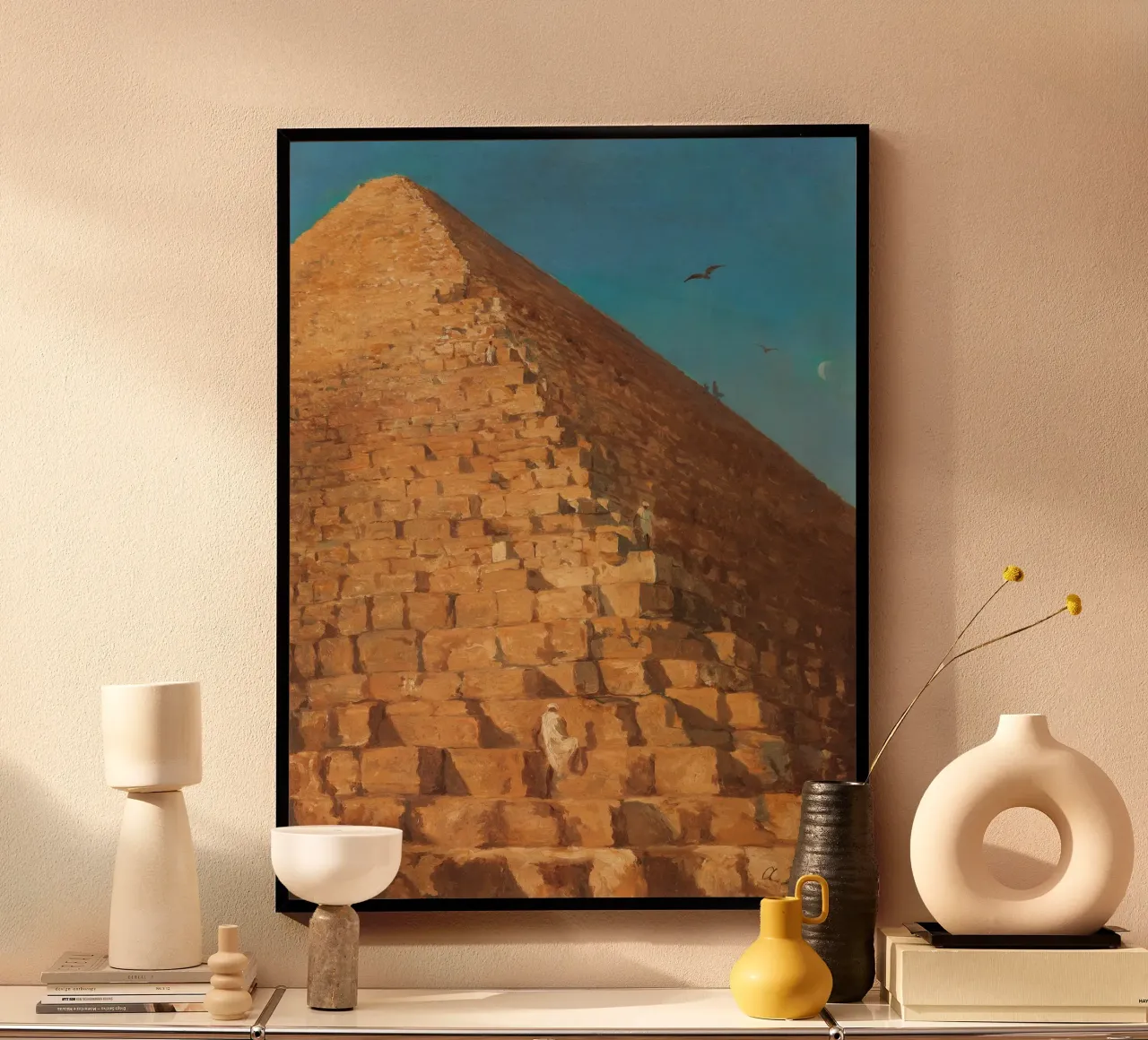 Große Pyramide Gizeh Ägypten Historischer Kunstdruck Poster von NorwesClub