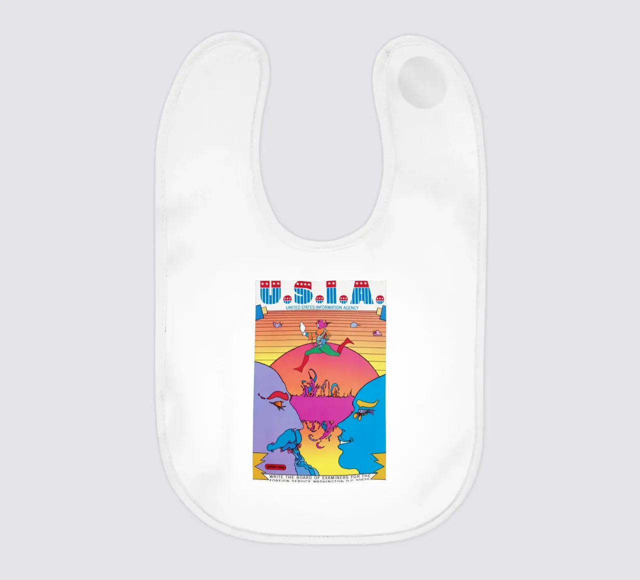 Poster psichedelico Peter Max USIA Foreign Service bavaglino da NorwesClub