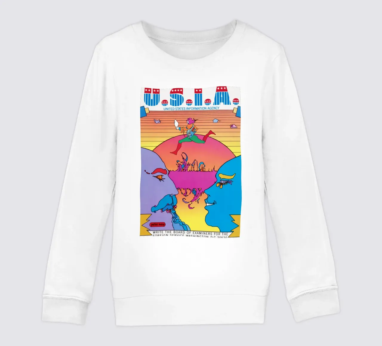 Poster psichedelico Peter Max USIA Foreign Service felpa bambino da NorwesClub