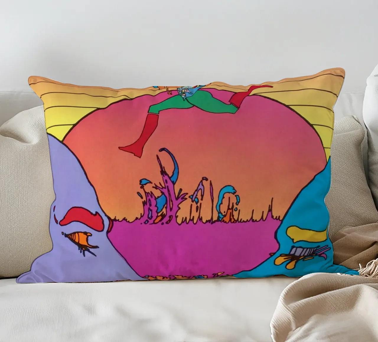 Poster psichedelico Peter Max USIA Foreign Service cuscino da NorwesClub