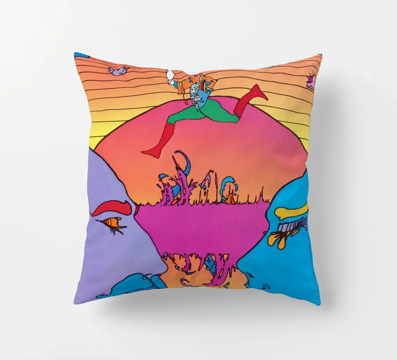 Poster psichedelico Peter Max USIA Foreign Service cuscino da NorwesClub