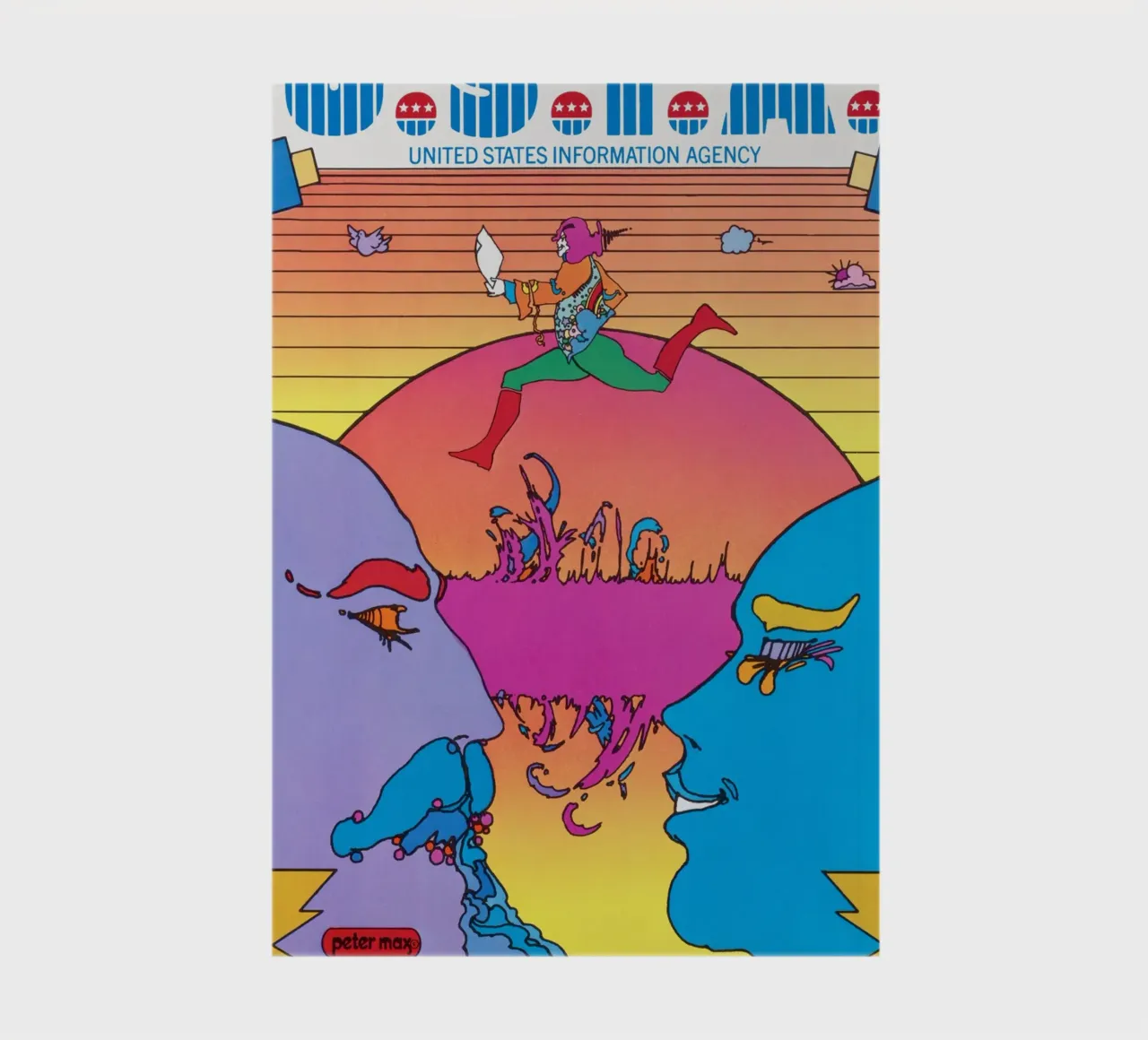 Peter Max USIA Foreign Service Psychedelic Poster notebook by NorwesClub