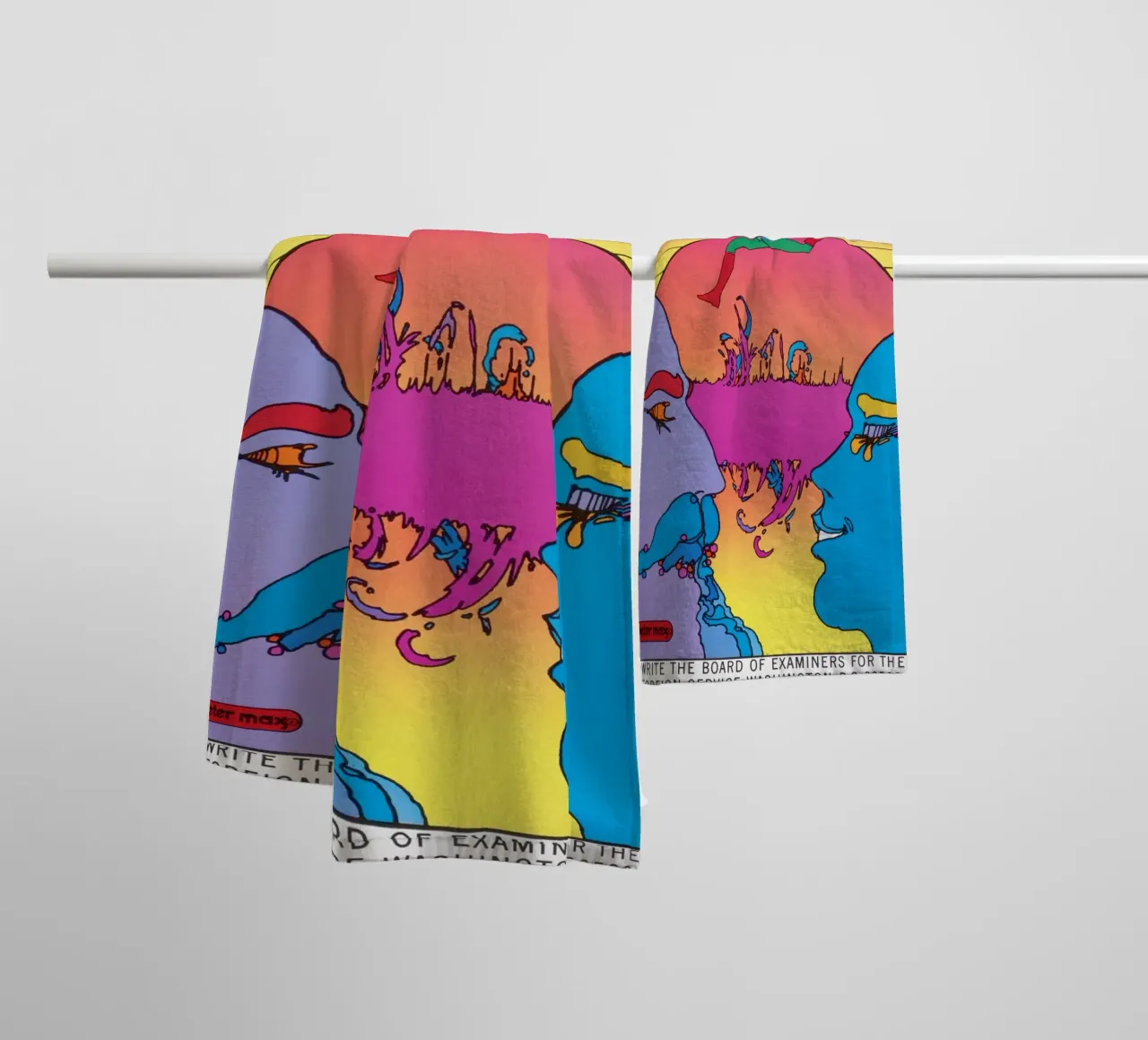 Poster psichedelico Peter Max USIA Foreign Service asciugamano da bagno da NorwesClub