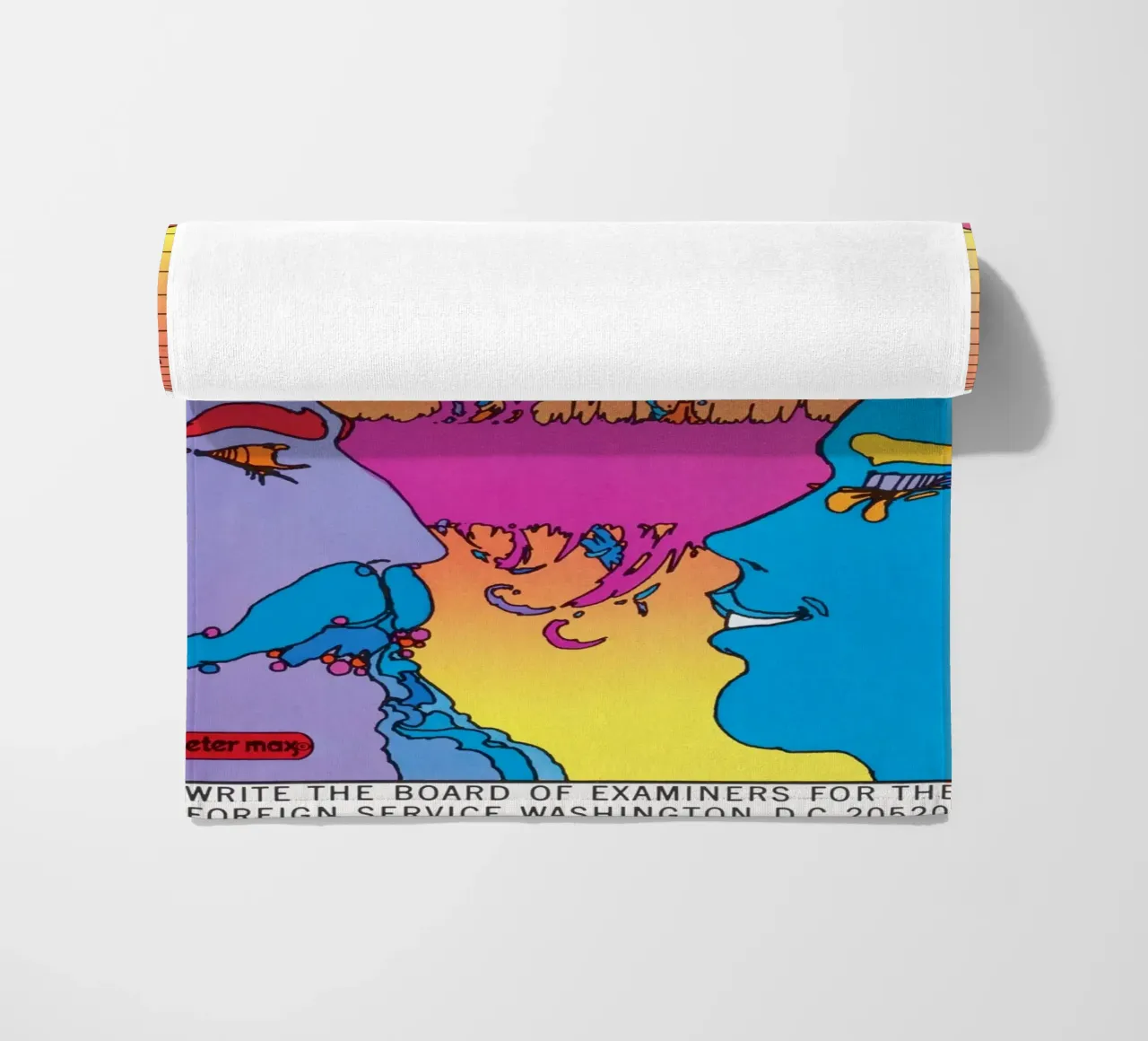 Poster psichedelico Peter Max USIA Foreign Service telo mare da NorwesClub