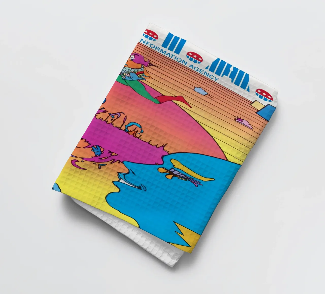 Poster psichedelico Peter Max USIA Foreign Service canovaccio da cucina da NorwesClub