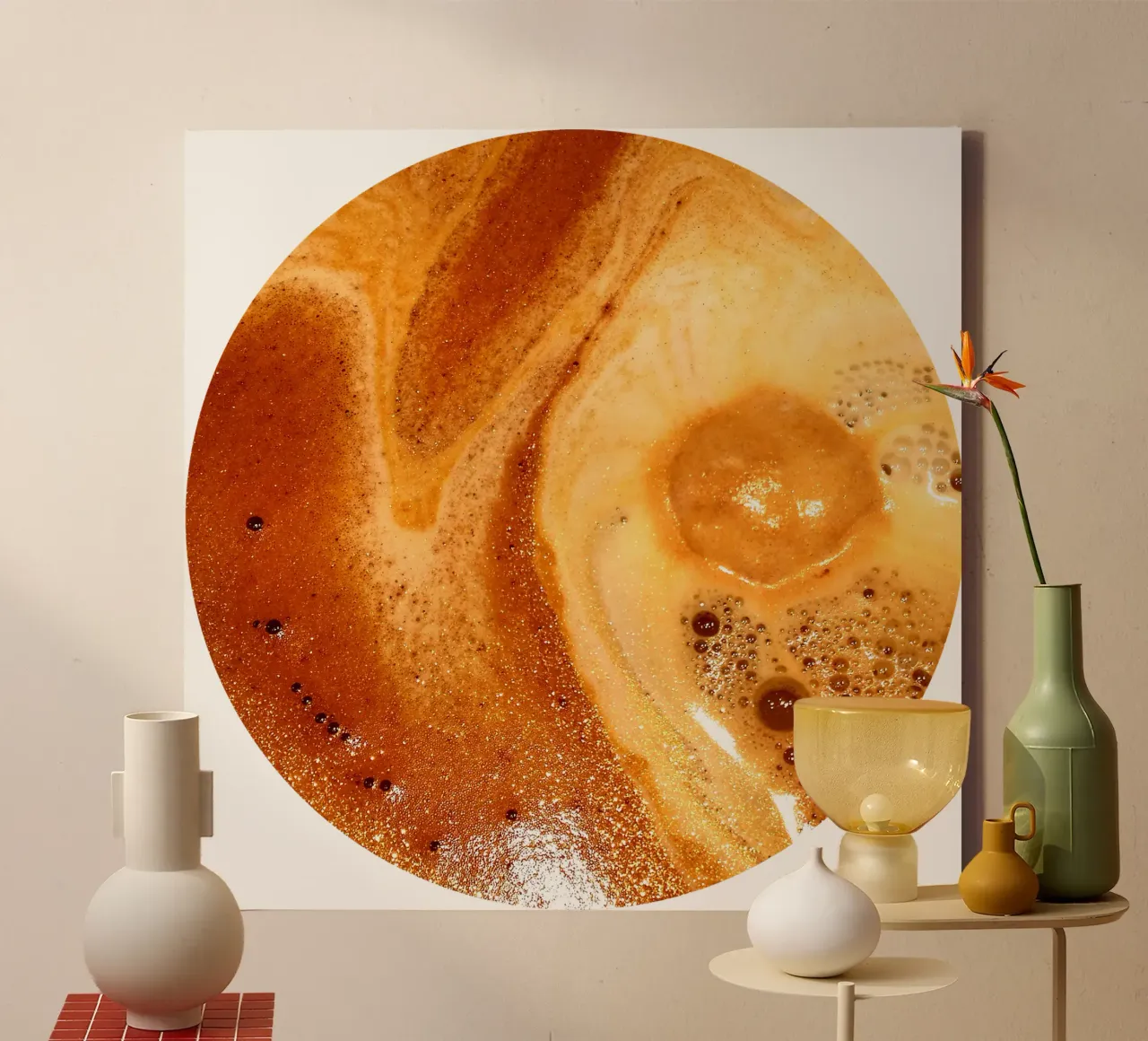 Cappuccino tela con Cornice a cassetta da Massimo Frascogna
