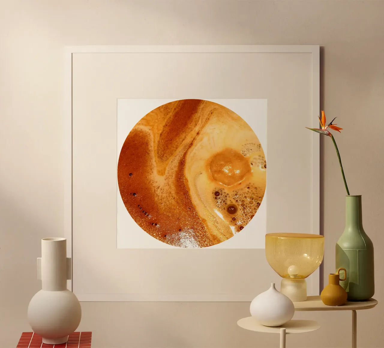 Cappuccino poster con telaio in alluminio da Massimo Frascogna
