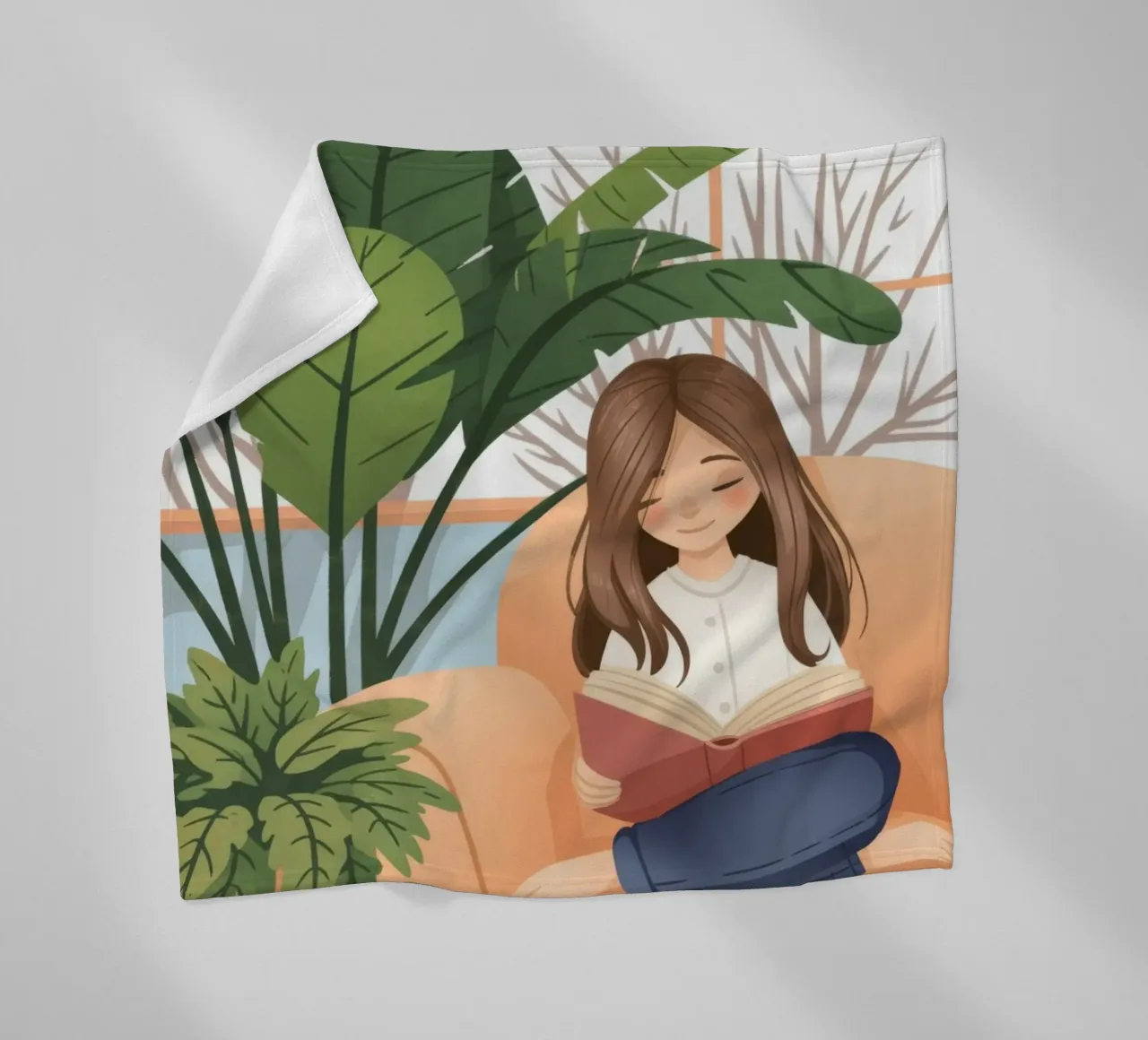 Peaceful Reading Escape fleece blanket by Fine Sanctuary