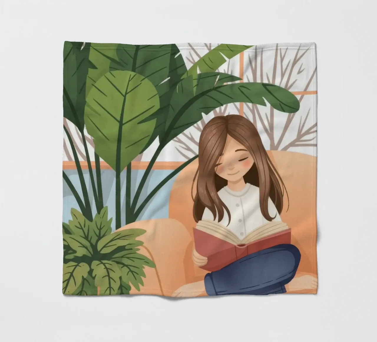 Peaceful Reading Escape fleece blanket by Fine Sanctuary