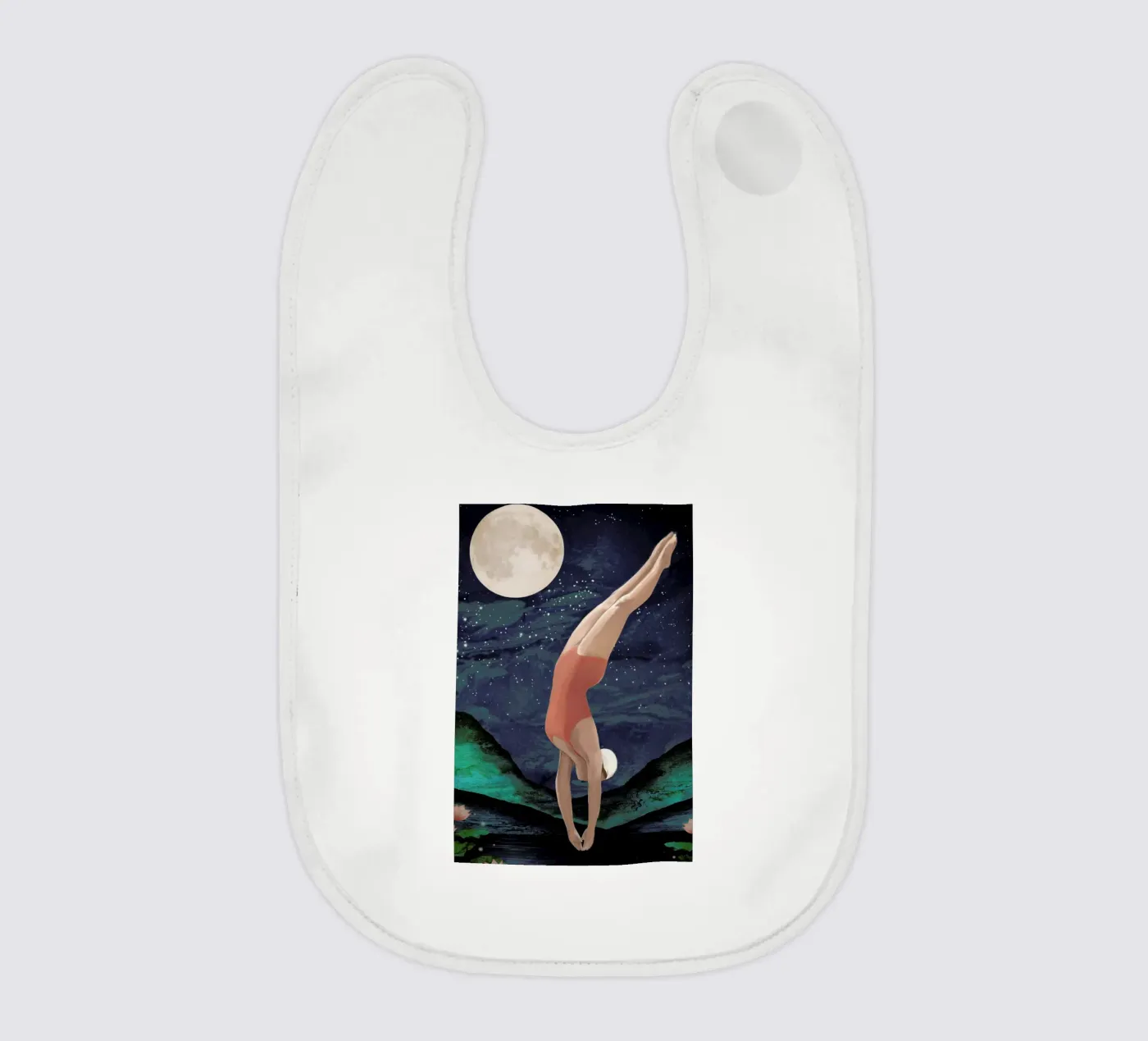Dive baby bib by Laura Graves
