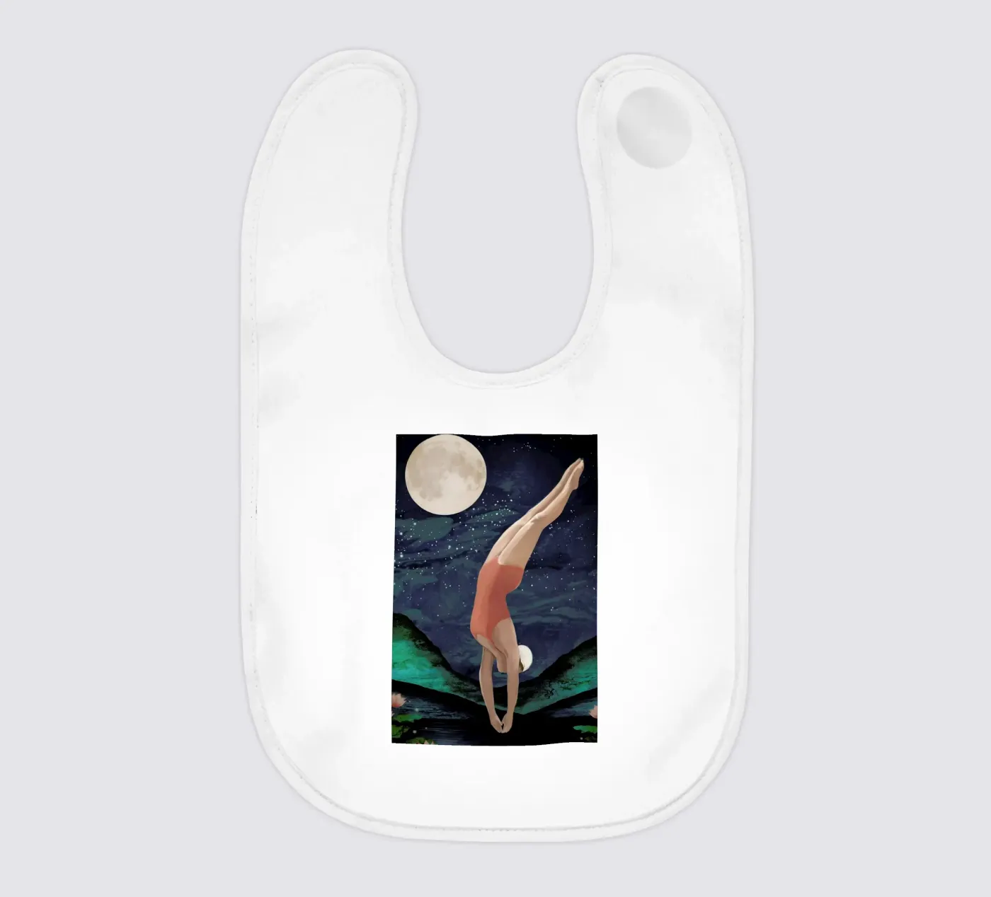 Dive baby bib by Laura Graves