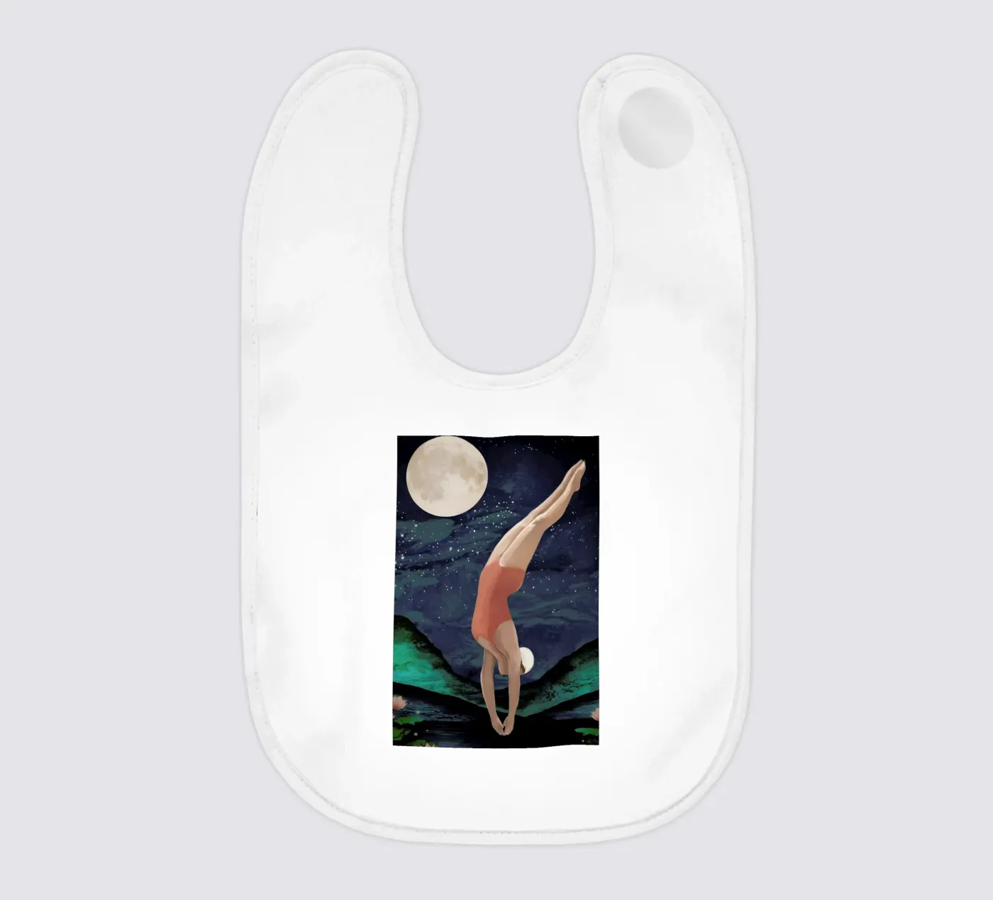 Dive baby bib by Laura Graves