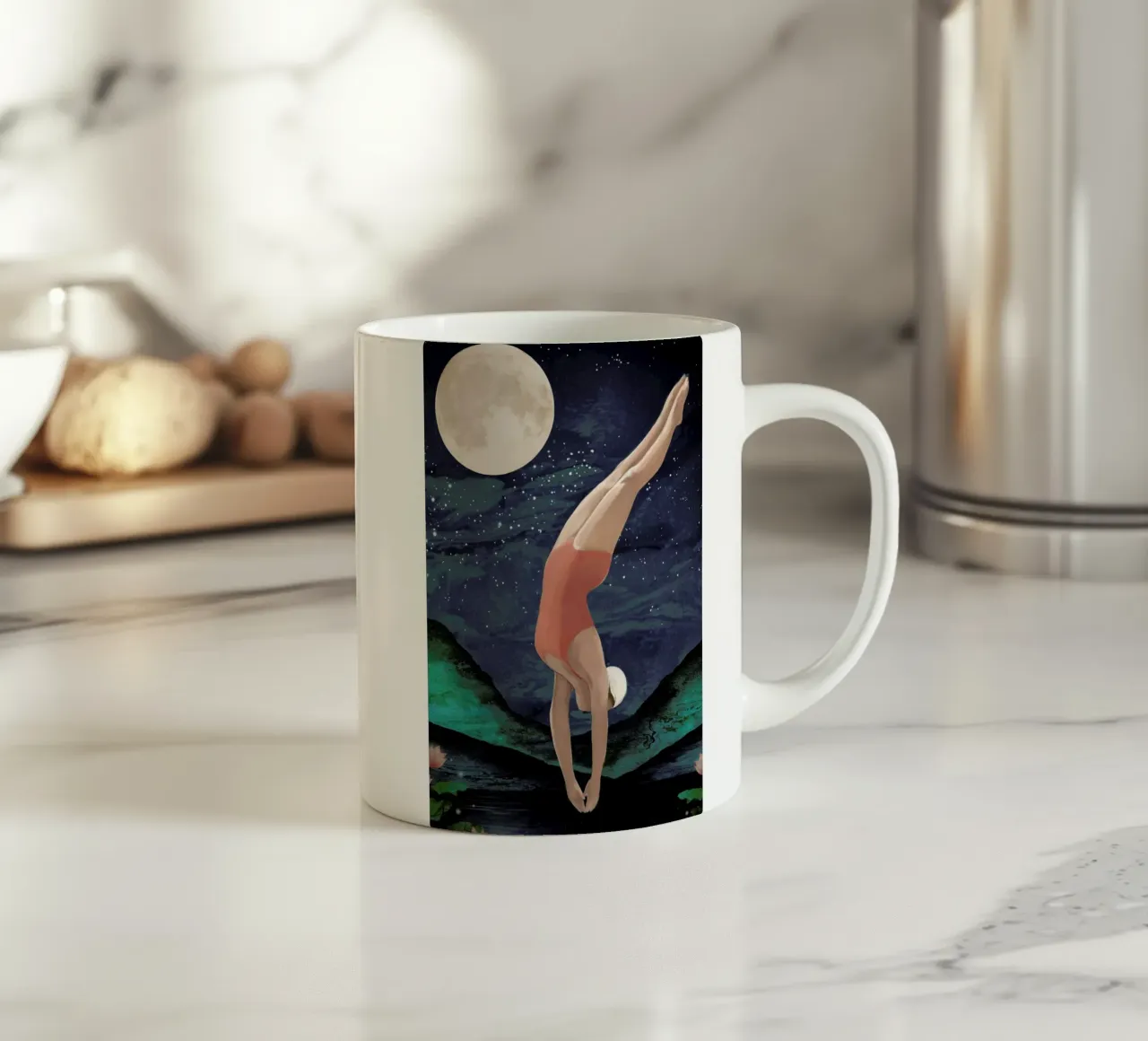 Dive tazza in ceramica da Laura Graves