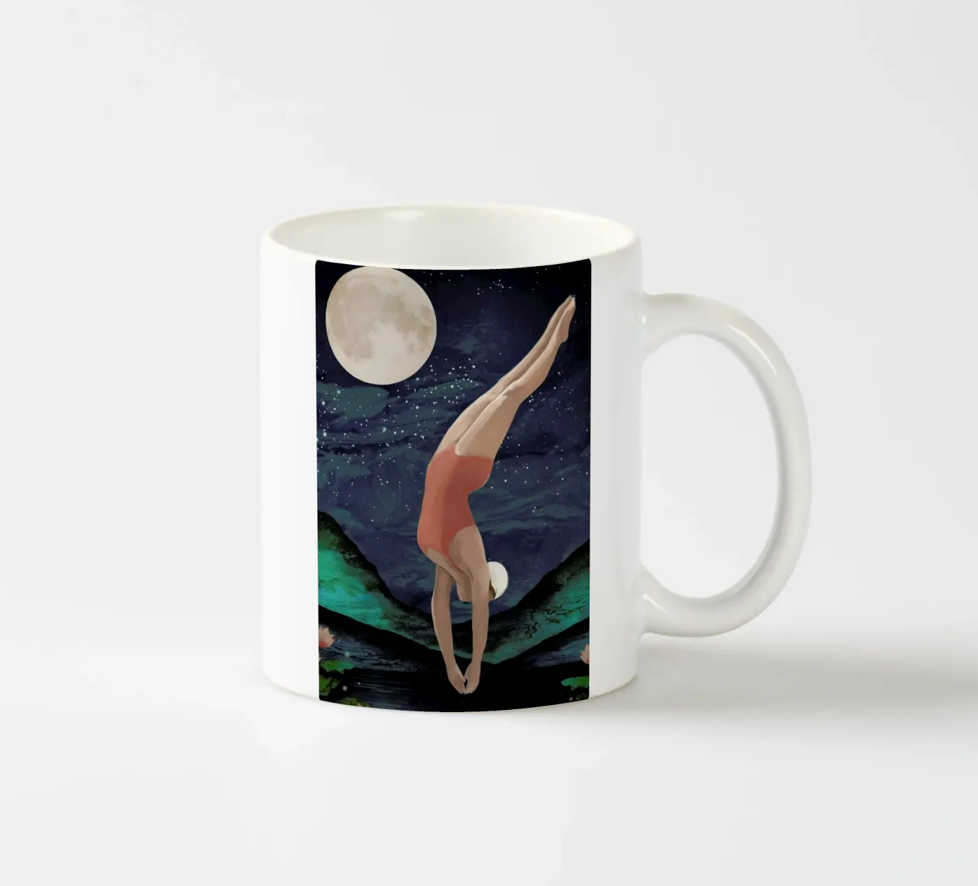 Dive ceramic mug by Laura Graves