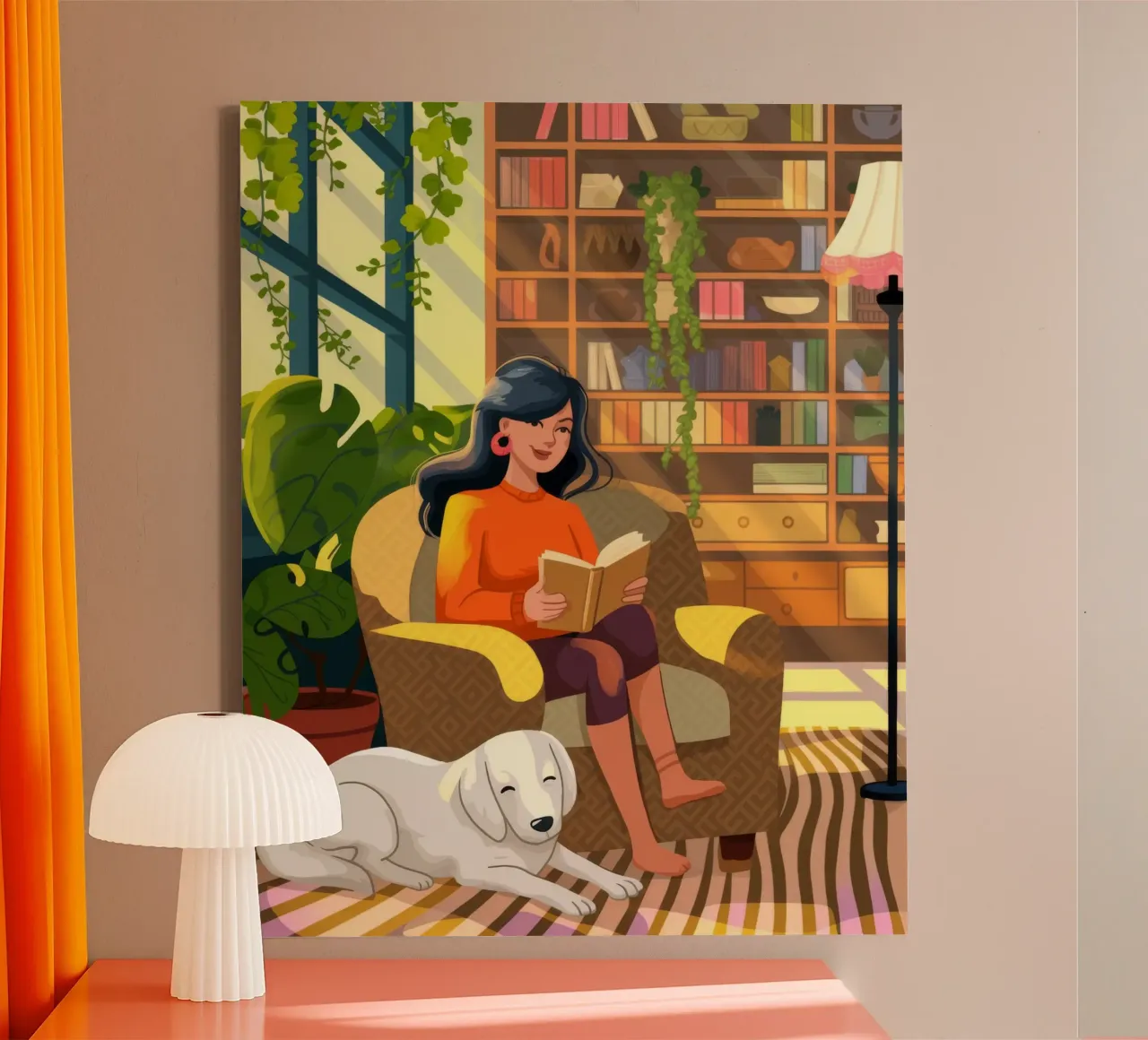 Sereen Reading Haven canvas met Baklijst van Fine Sanctuary
