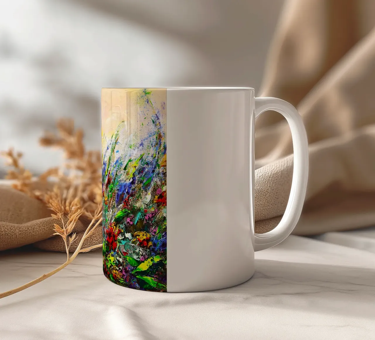 ENCHANTED GARDEN tazza in ceramica da Thierry Vobmann Abstract painting