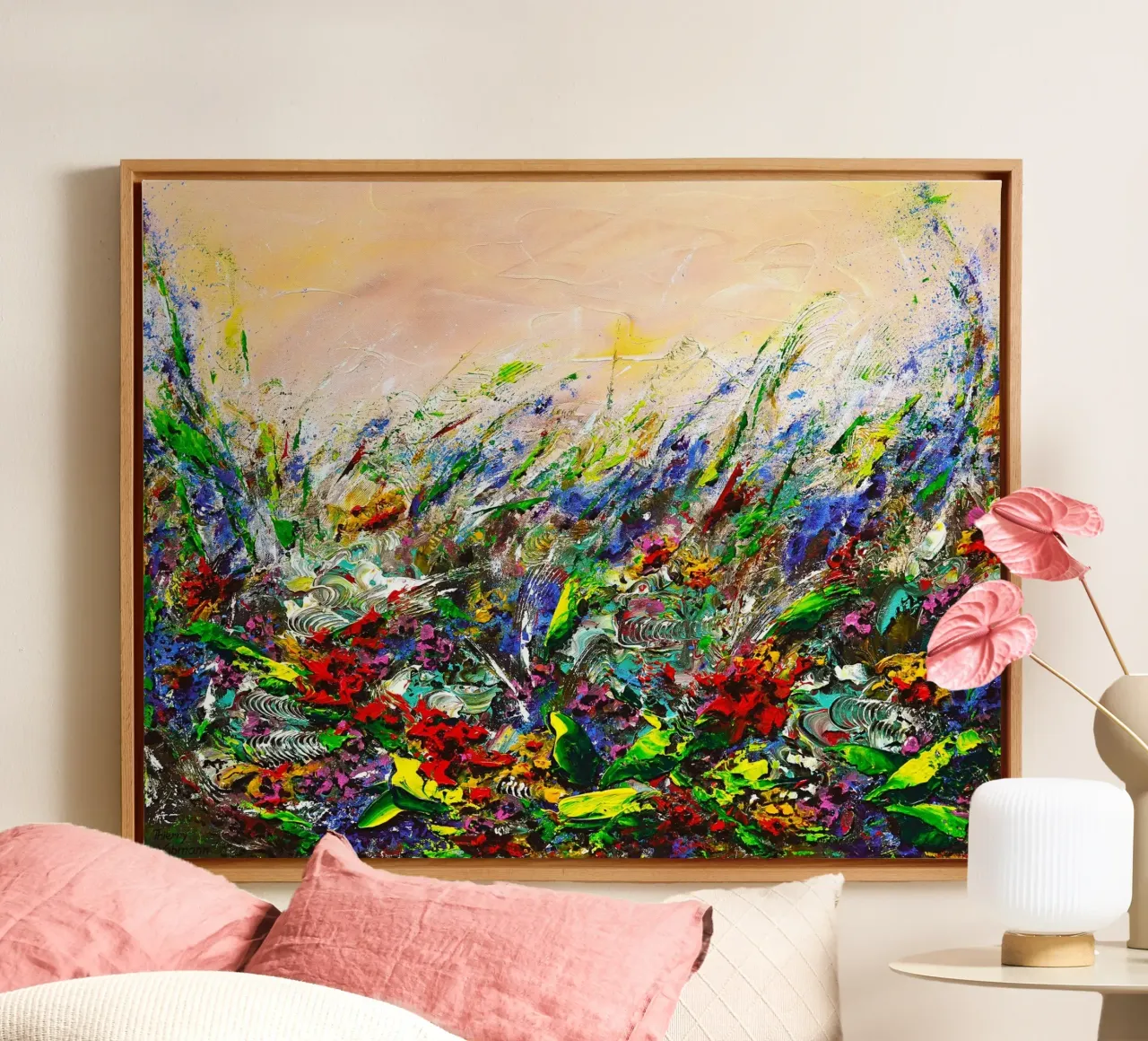 ENCHANTED GARDEN tela con Cornice a cassetta da Thierry Vobmann Abstract painting