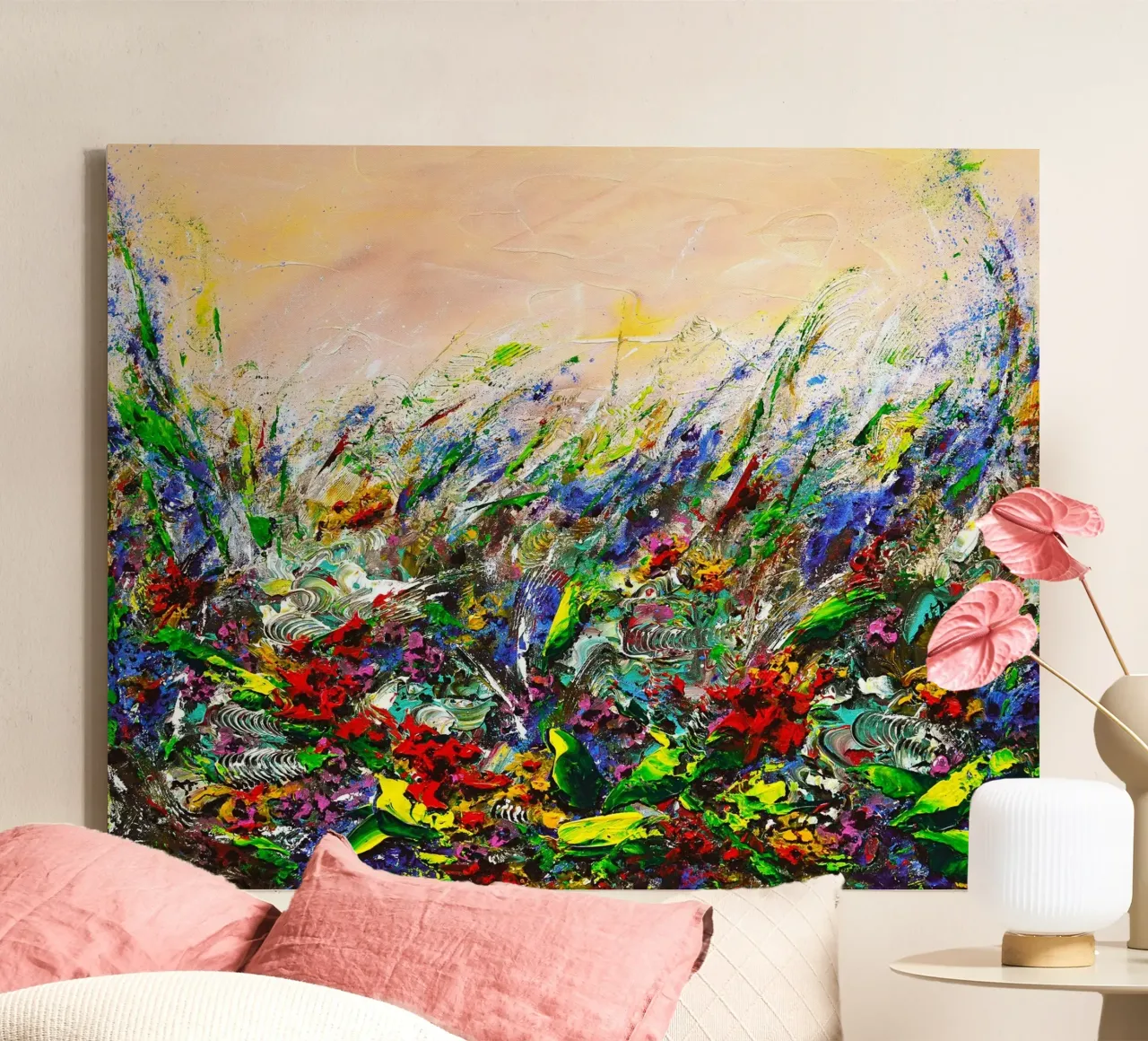 ENCHANTED GARDEN tela con Cornice a cassetta da Thierry Vobmann Abstract painting