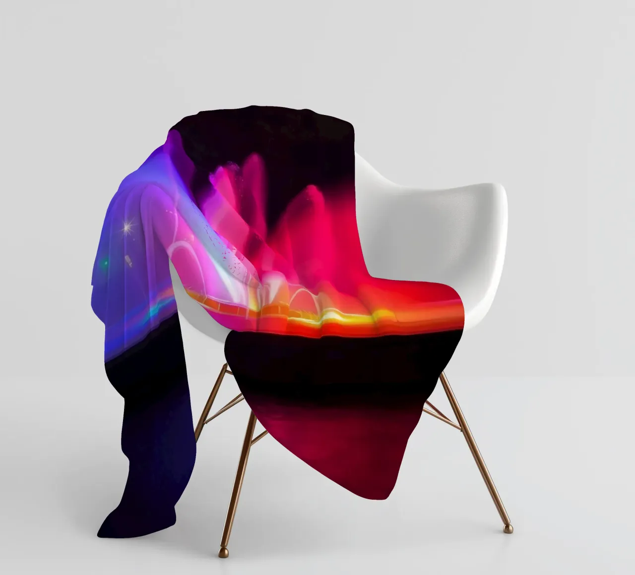 La fontana colorata illumina la notte con una vibrante coperta in pile da DesignDoodle