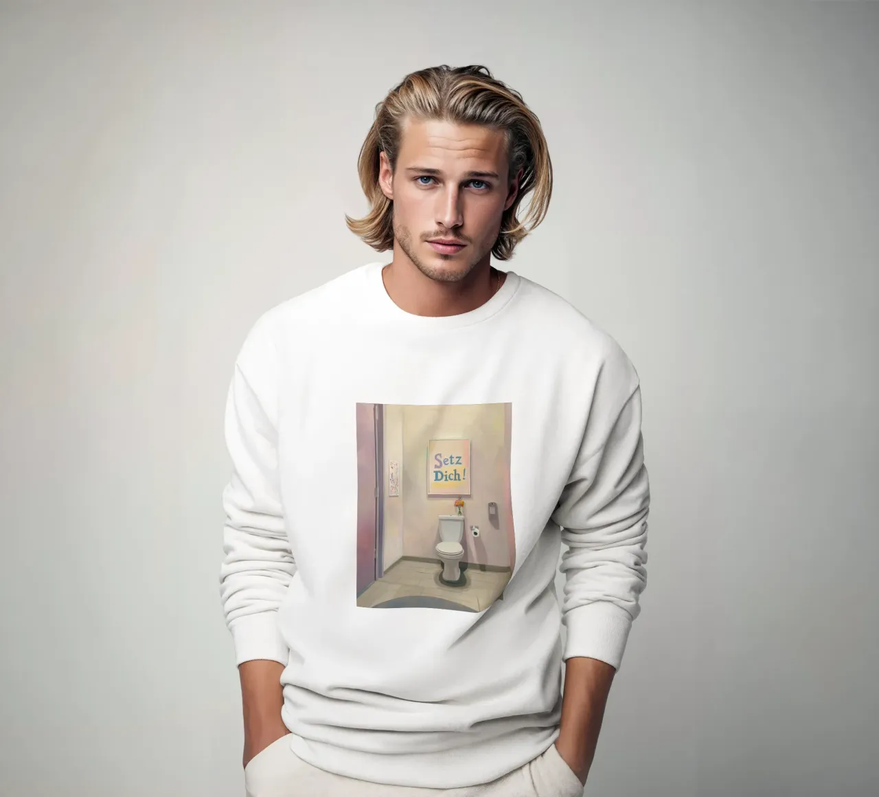 WC, ga zitten Slogan sweatshirt van Carinaprint