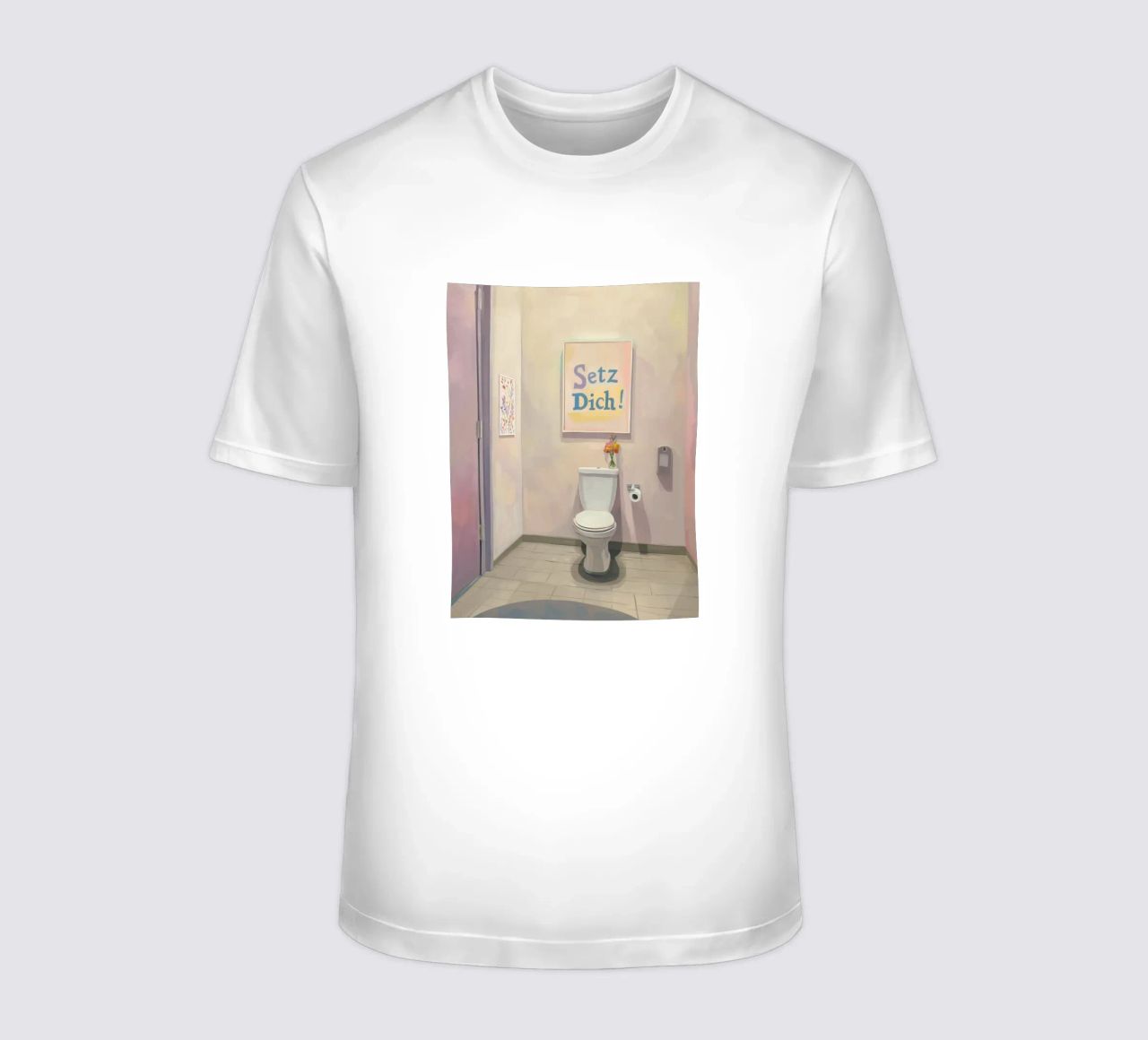 WC, setz dich Slogan T-Shirt von Carinaprint