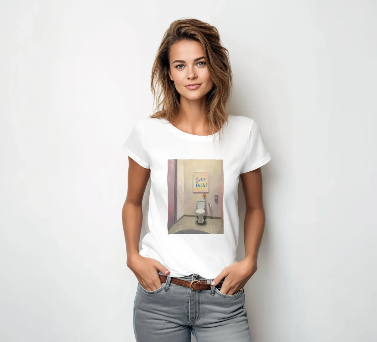 WC, sedersi Slogan t-shirt da donna da Carinaprint