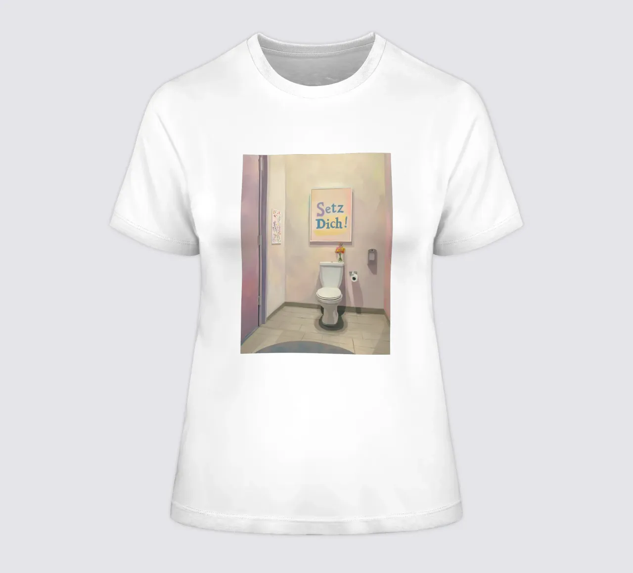 WC, siéntate Eslogan camiseta de mujer de Carinaprint