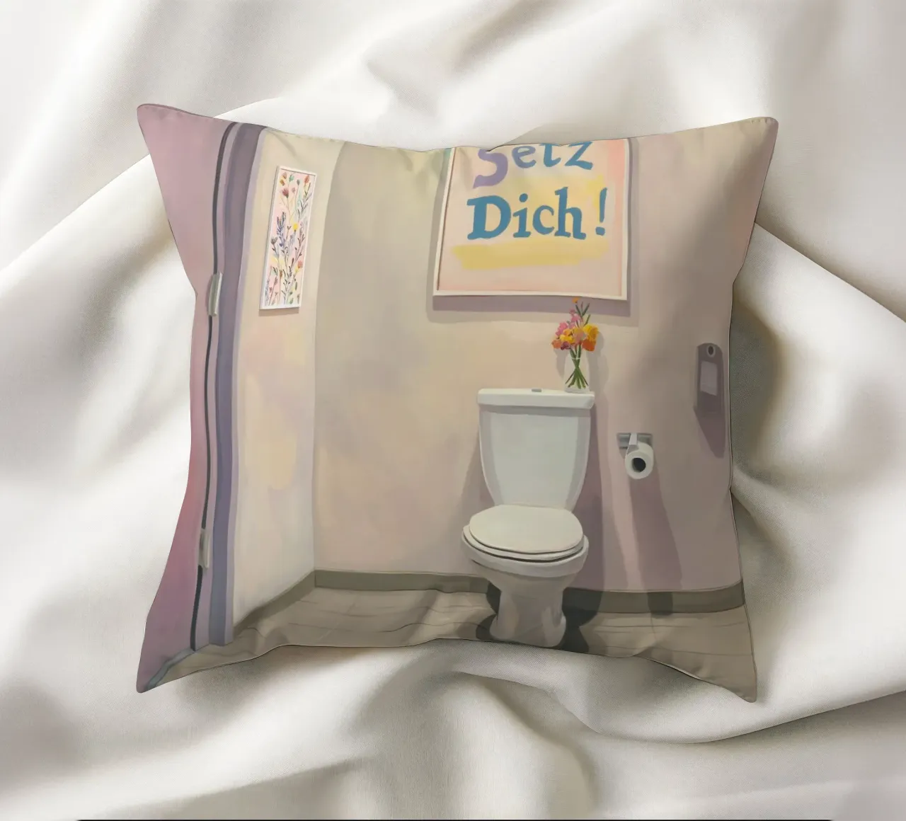WC, sedersi Slogan cuscino da Carinaprint