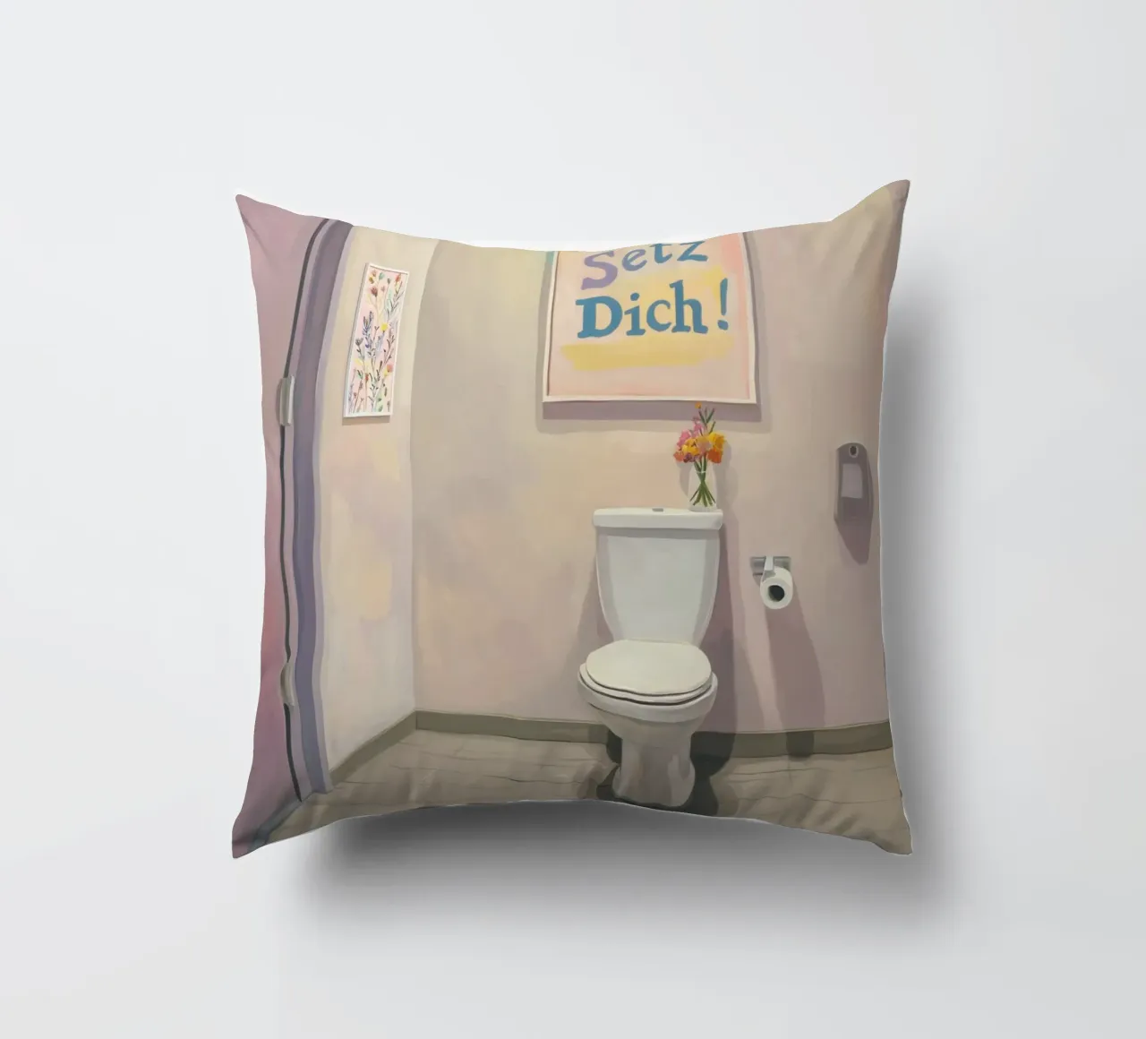 WC, sedersi Slogan cuscino da Carinaprint