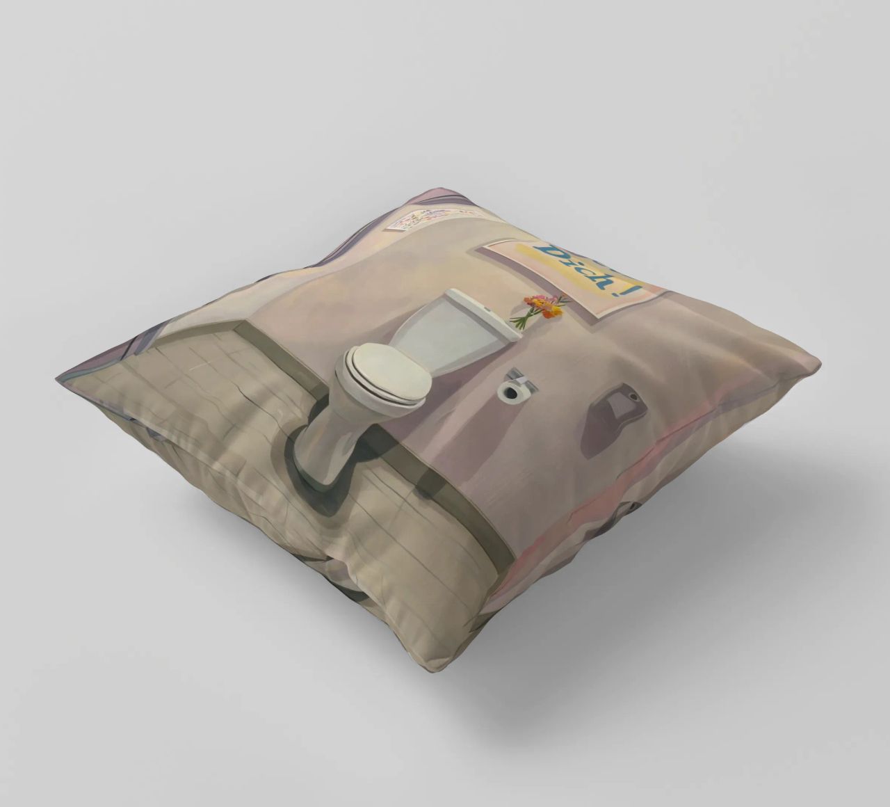 WC, assieds-toi Slogan coussin de Carinaprint