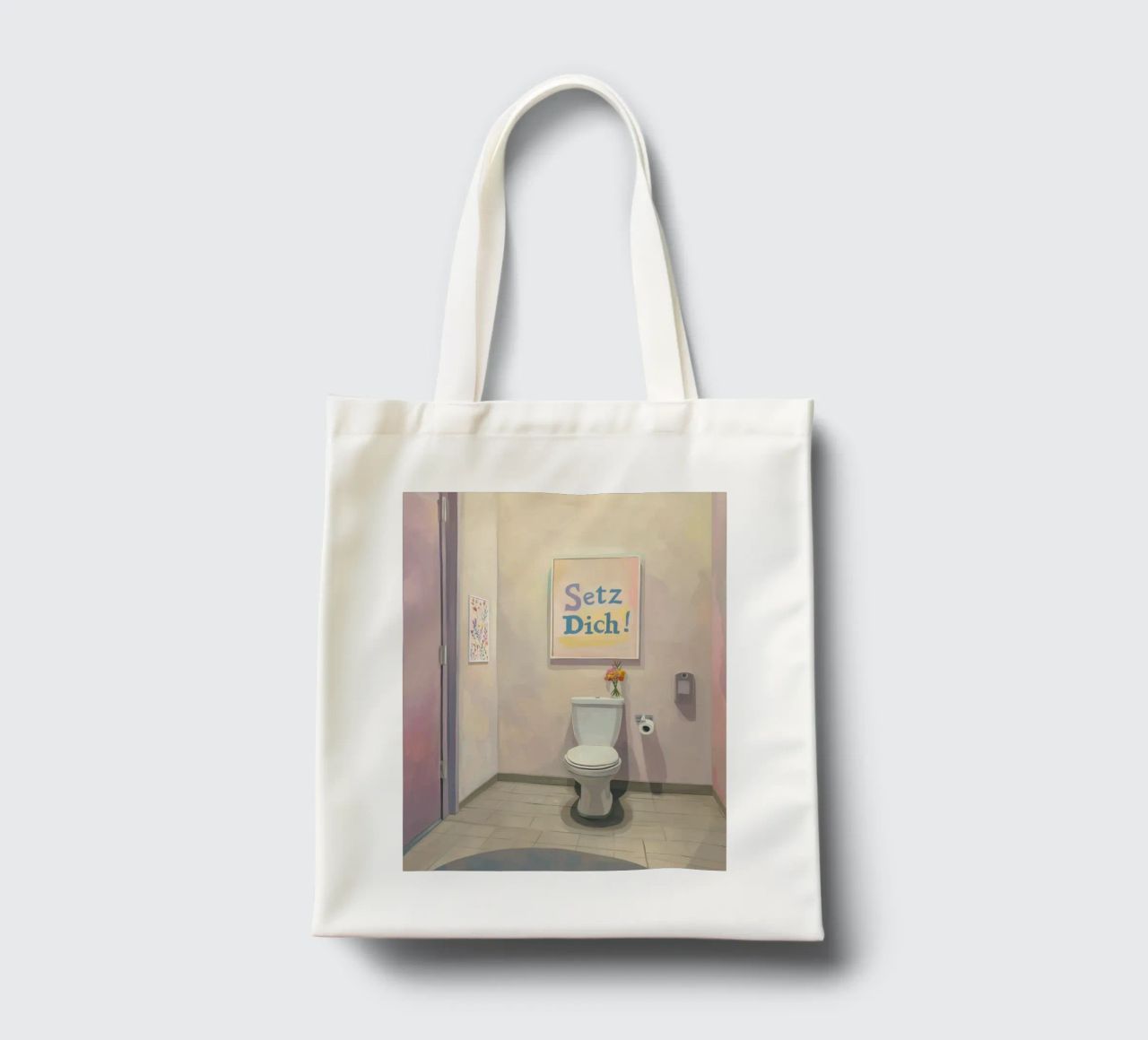 WC, setz dich Slogan Jutebeutel von Carinaprint