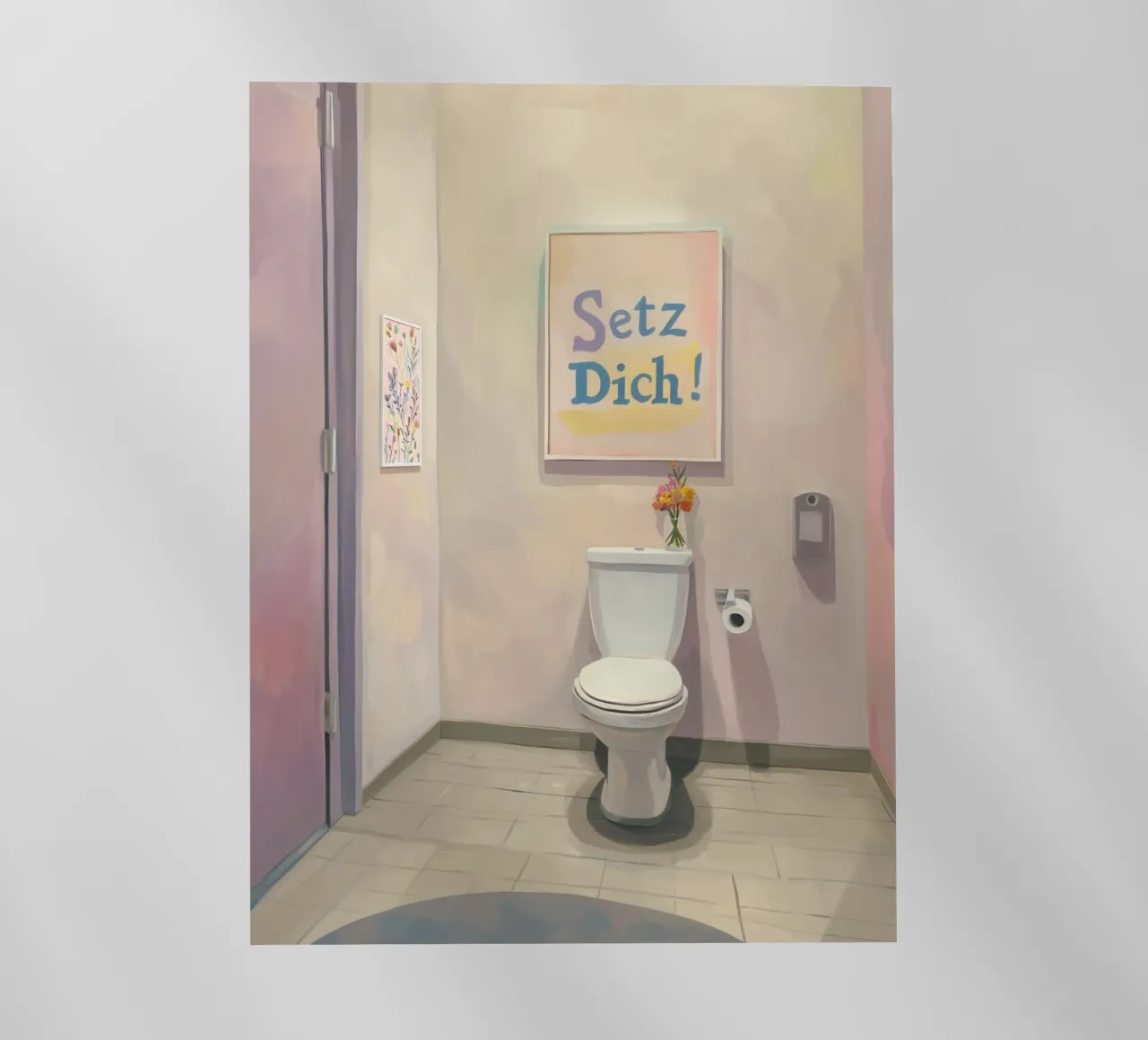 WC, siéntate Eslogan lámina retroiluminada de Carinaprint