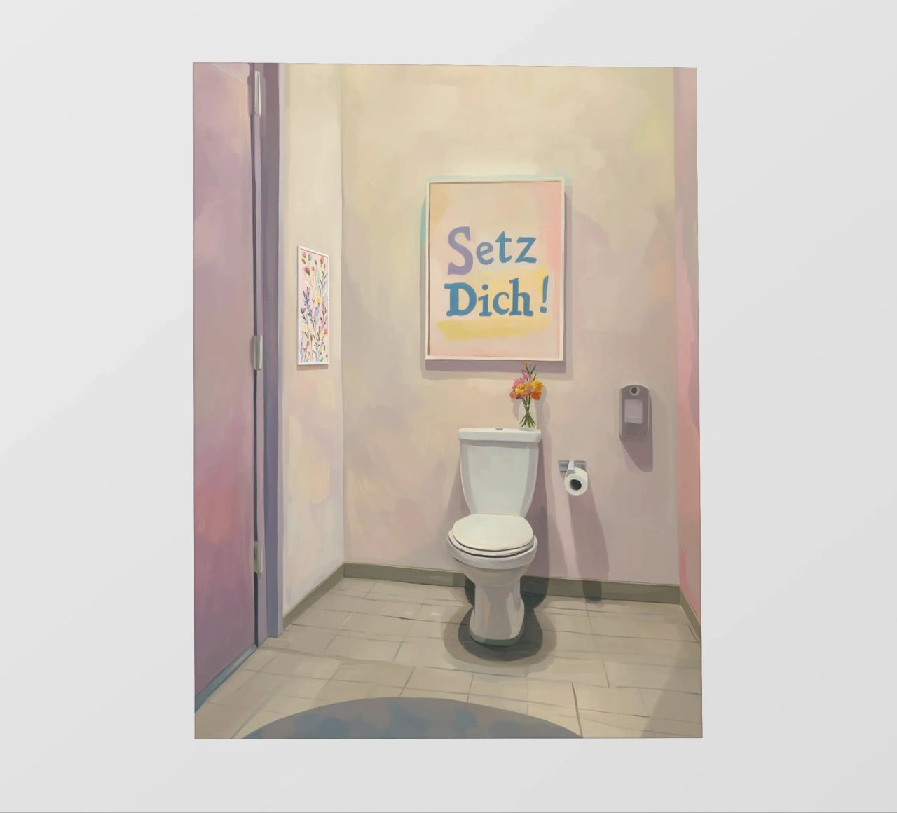 WC, setz dich Slogan Backlit Folie von Carinaprint