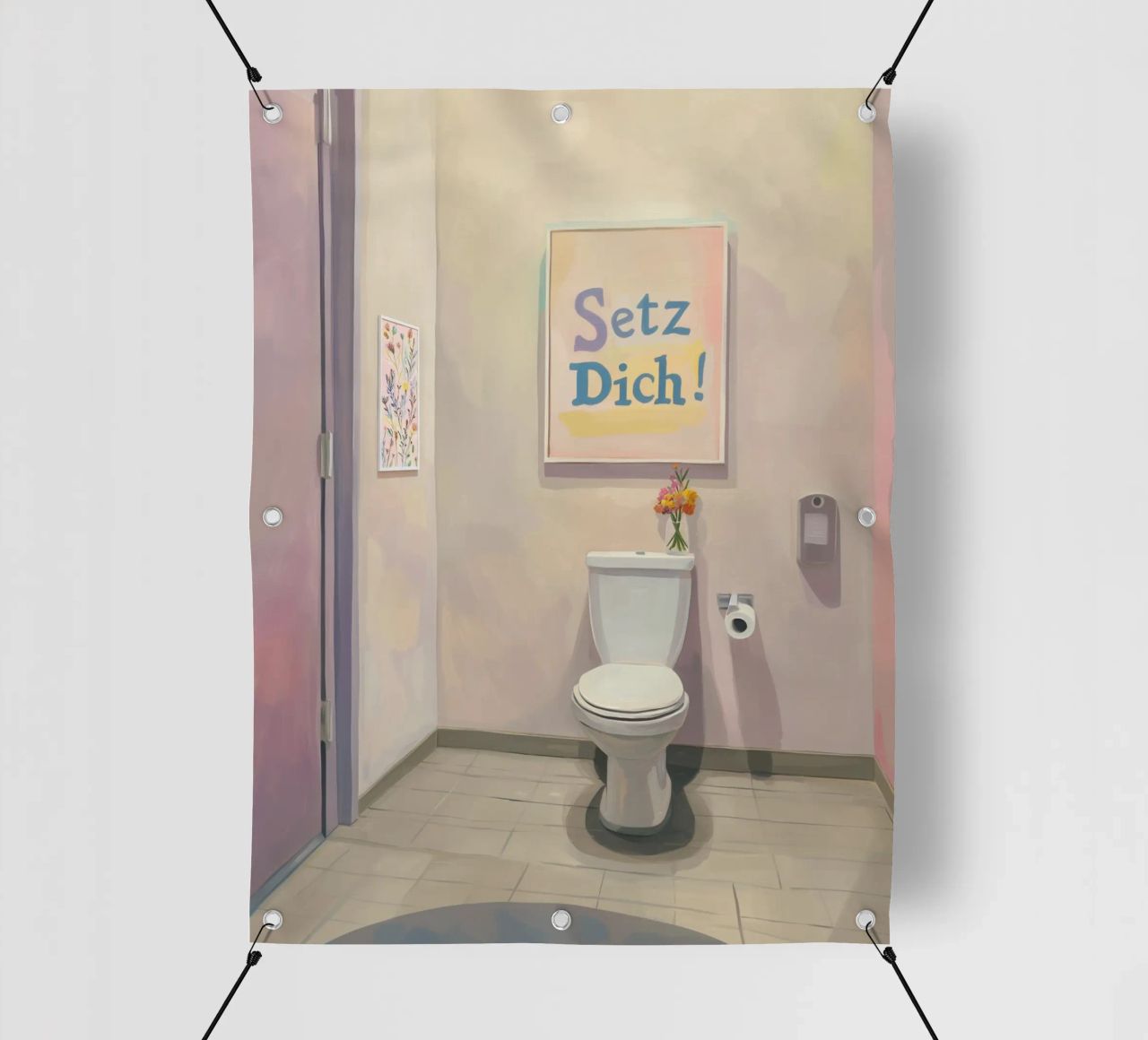 WC, setz dich Slogan PVC Plane von Carinaprint