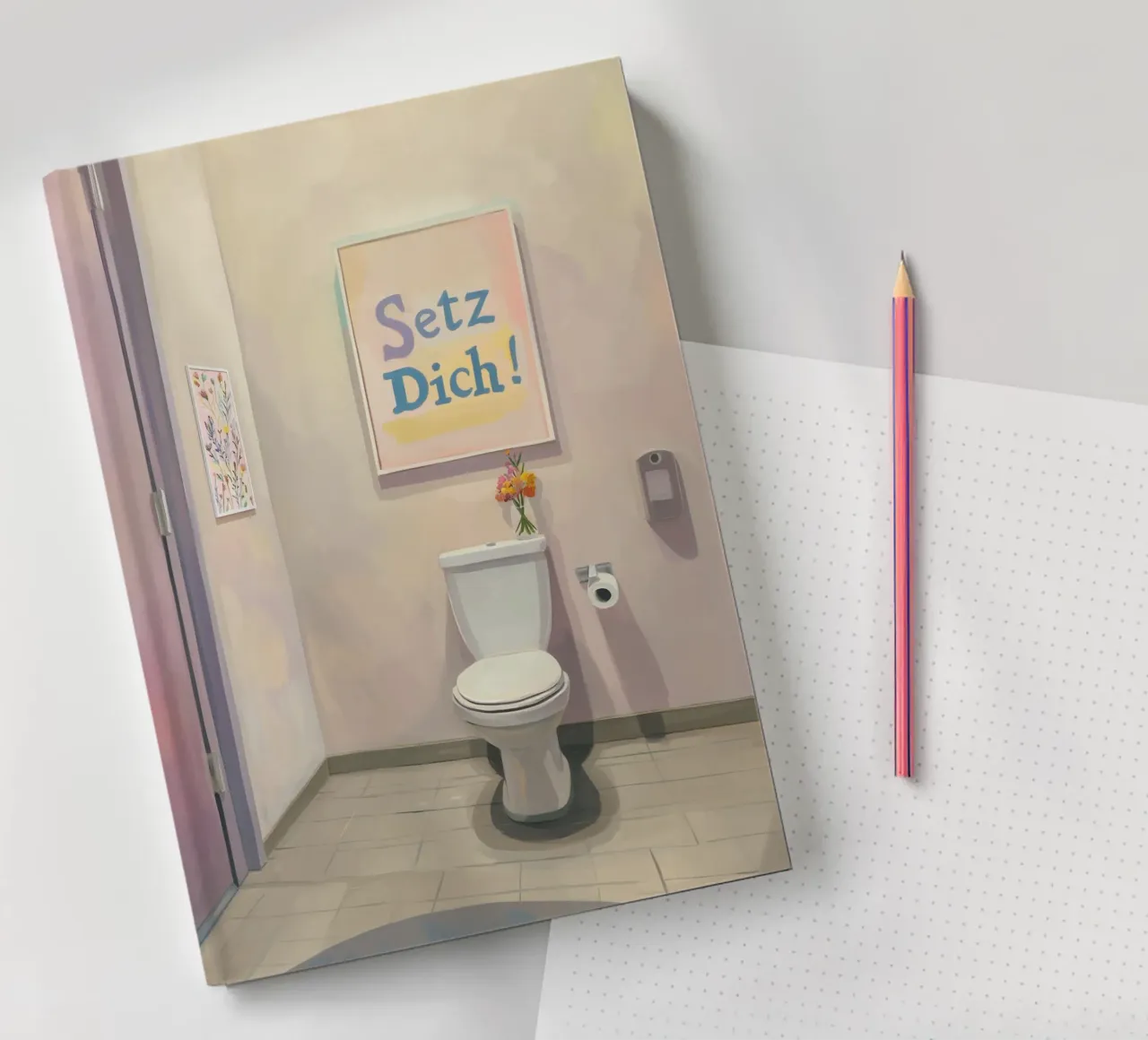 WC, sit down Slogan notebook by Carinaprint