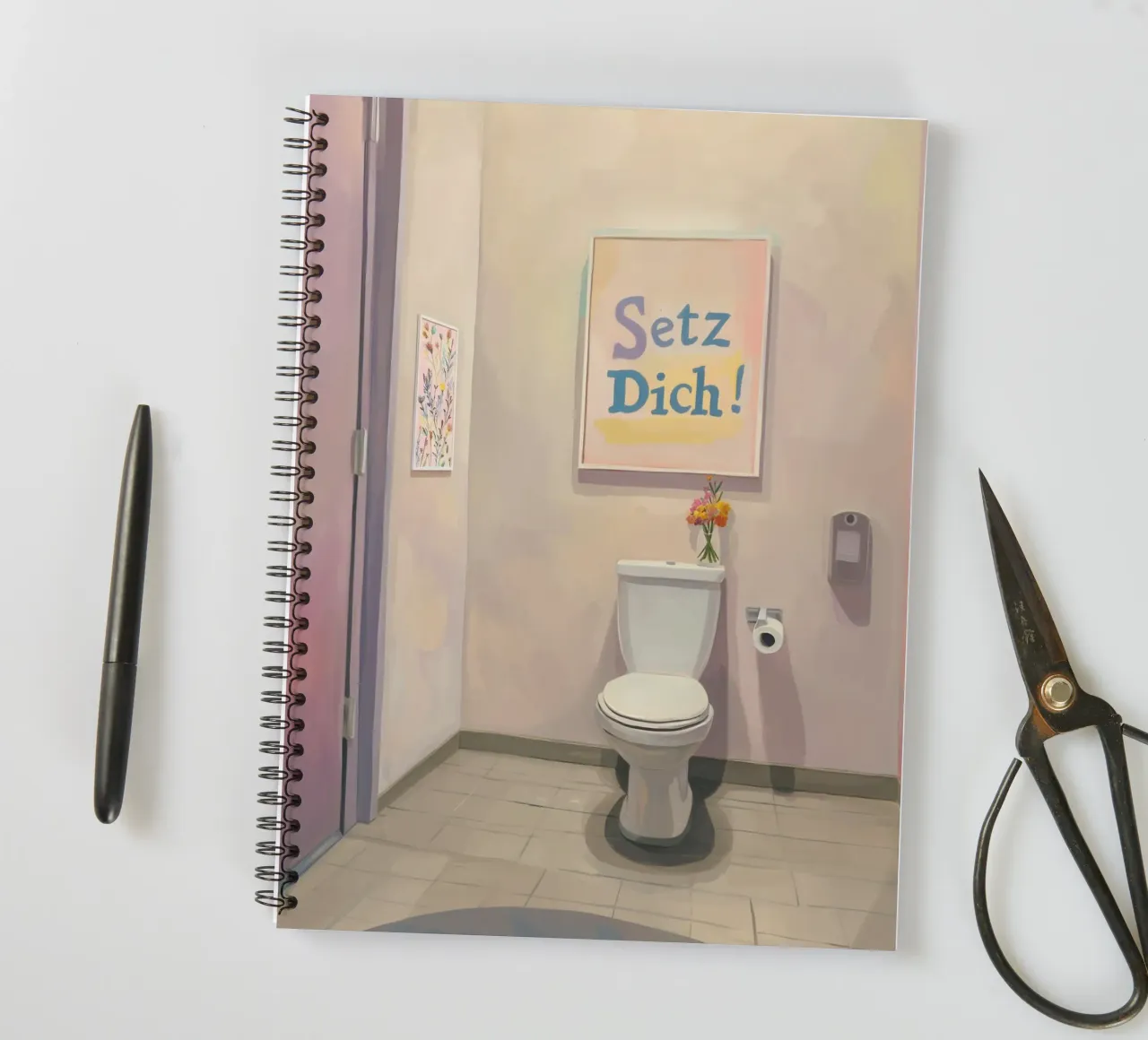 WC, siéntate Eslogan cuaderno de espiral de Carinaprint