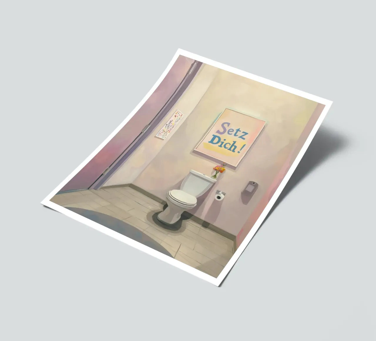 WC, setz dich Slogan Stickerbogen von Carinaprint