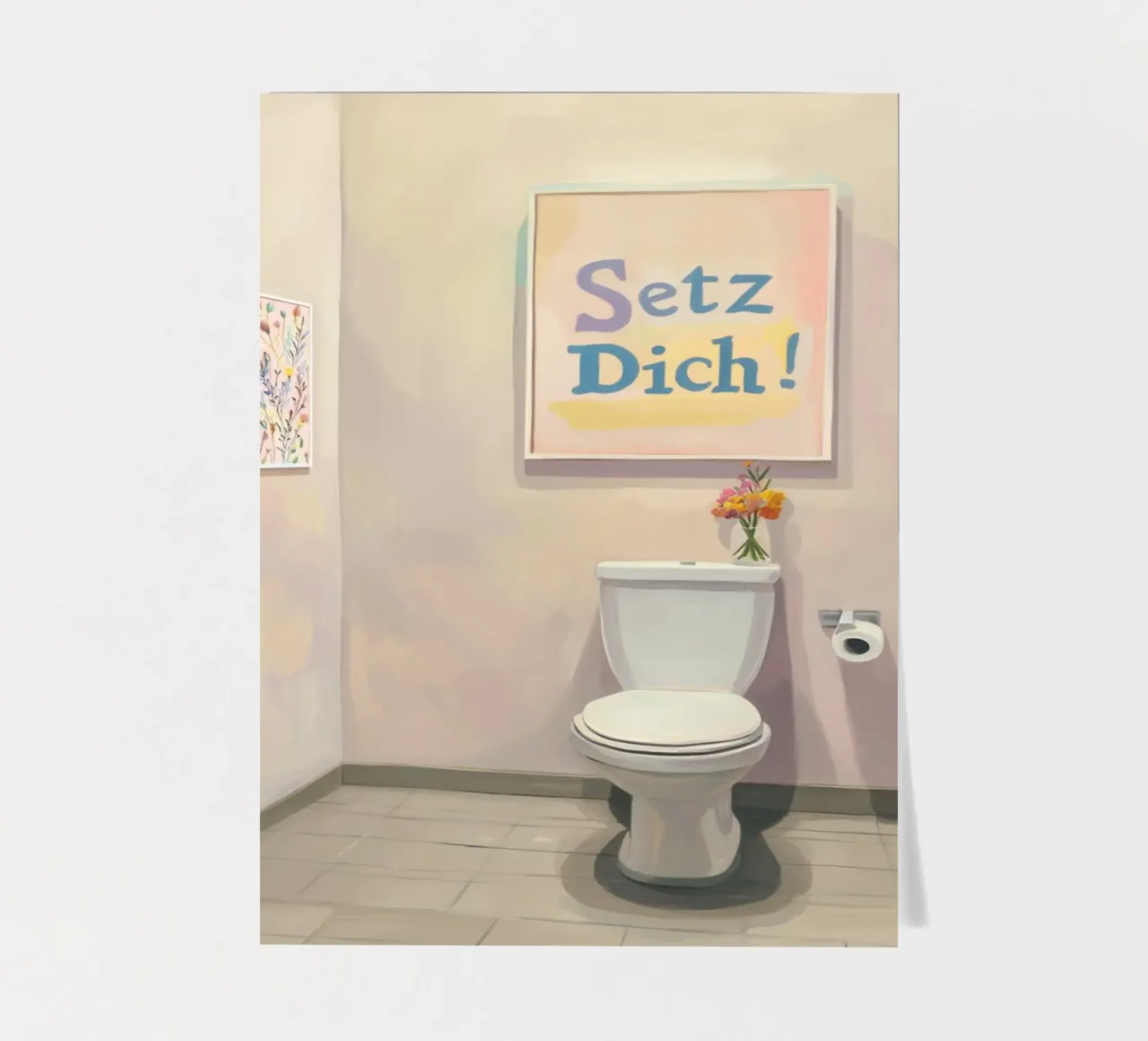WC, setz dich Slogan Stickerbogen von Carinaprint